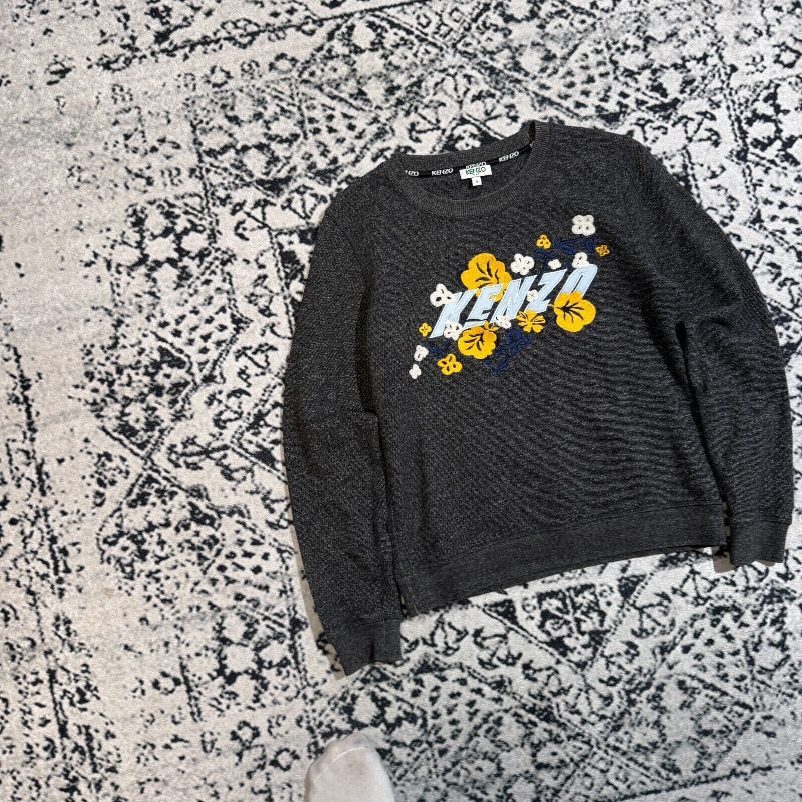 Kenzo × Vintage Vintage Kenzo Junior Gray Cotton Crewneck Size S Floral Size US S / EU 44-46 / 1 - 3 Thumbnail