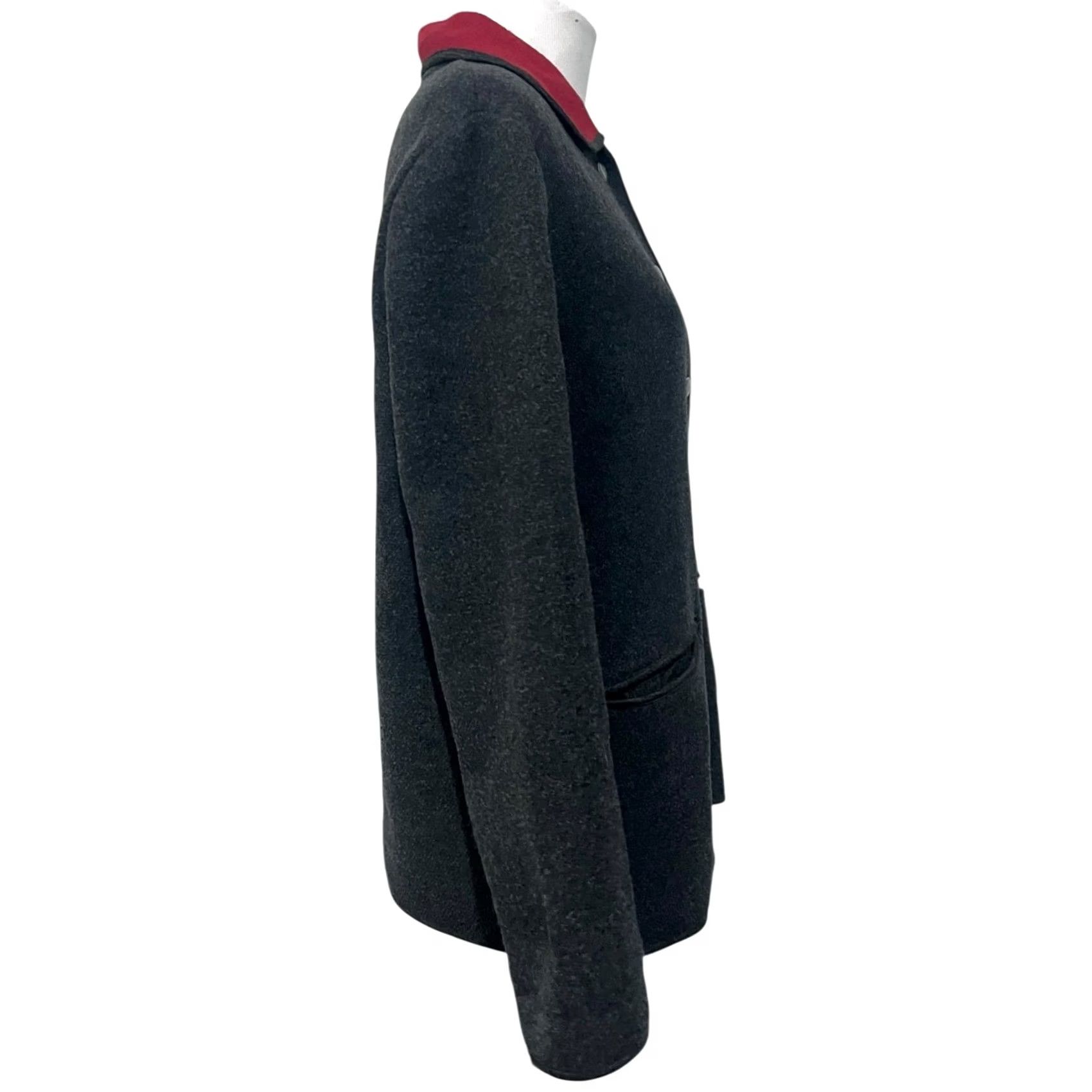 Talbots VINTAGE Talbots Wool Blend Jacket Women's Size S Gray Red Button Front Size S / US 4 / IT 40 - 5 Thumbnail