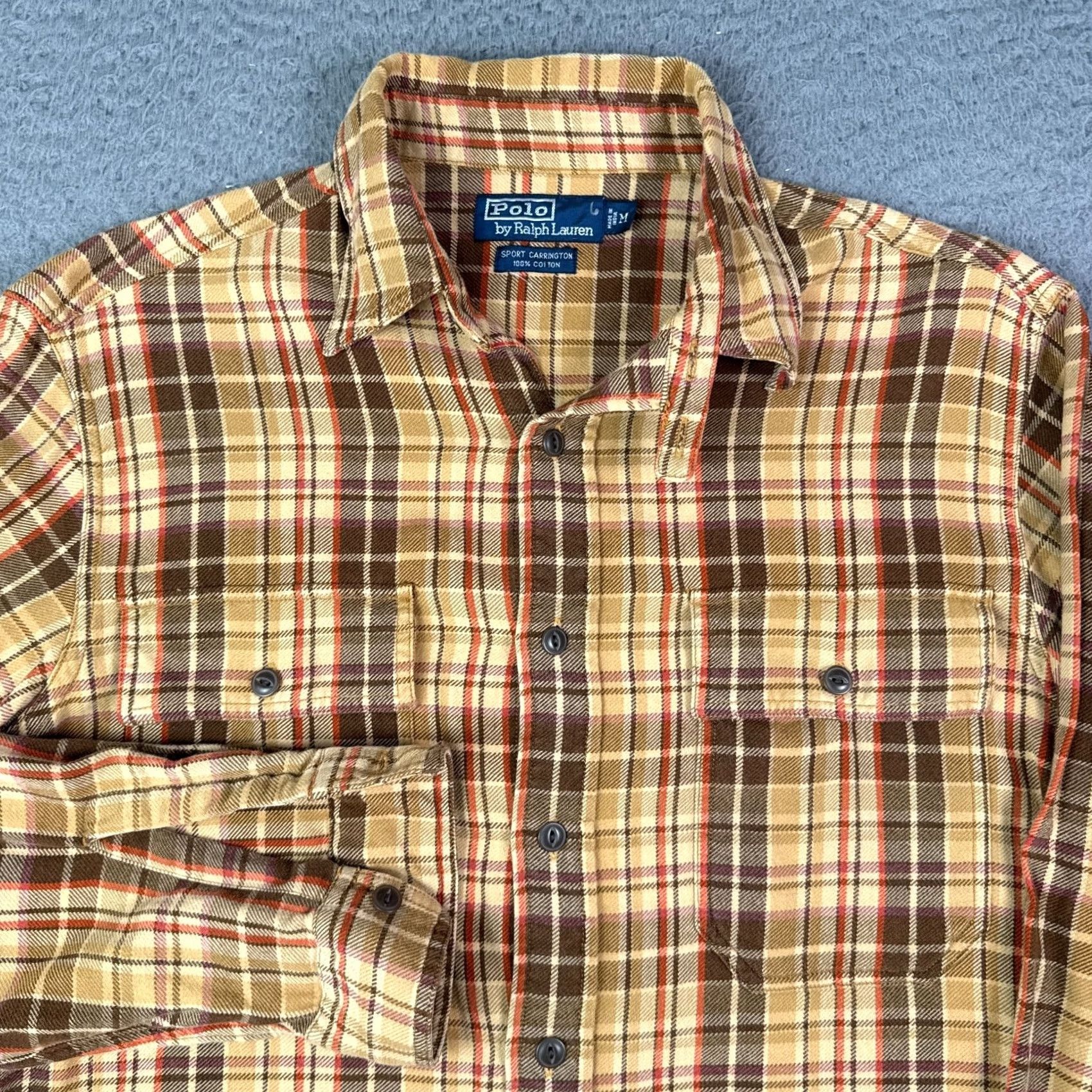Polo Ralph Lauren VINTAGE Polo Ralph Lauren Sport Carrington Shirt Mens M Plaid Flannel Work Chinstrap Size US M / EU 48-50 / 2 - 2 Thumbnail