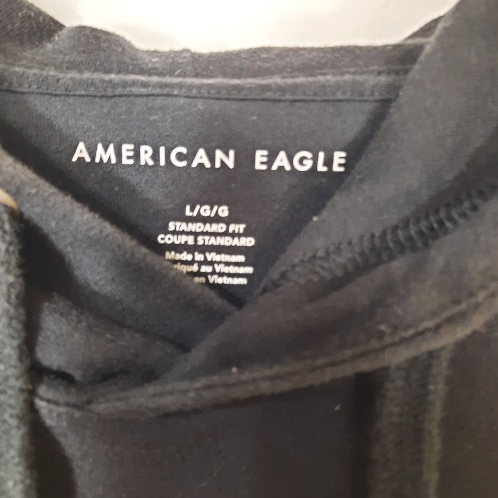 American Eagle Outfitters American Eagle Outfitters Hoodie Men's Large Black Long Sleeve Pullover Preppy Logo Size US L / EU 52-54 / 3 - 4 Thumbnail