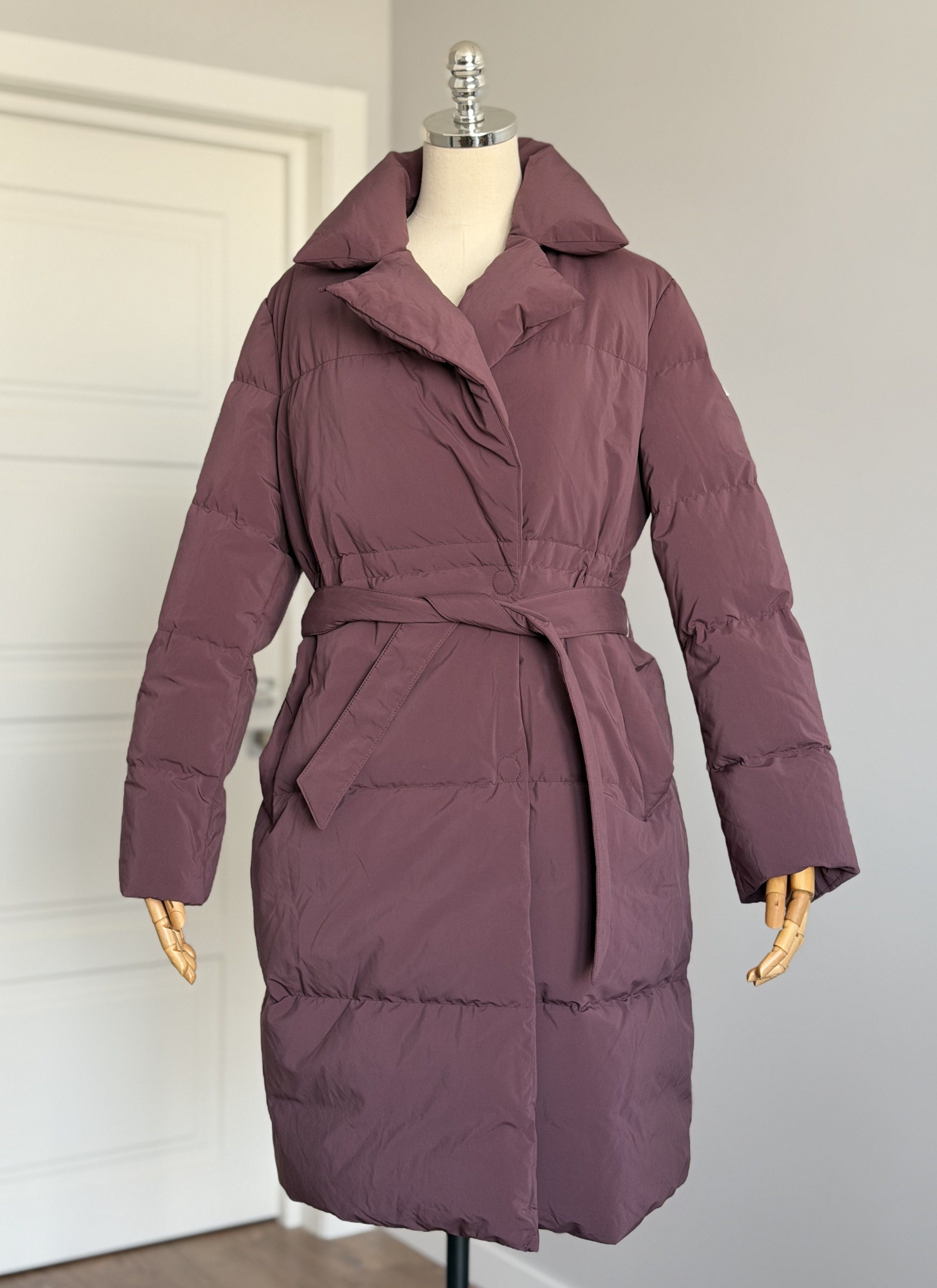 Other DUNO Long Down Coat Puffer Jacket Size 44 M Burgundy Luxury Size M / US 6-8 / IT 42-44 - 3 Thumbnail