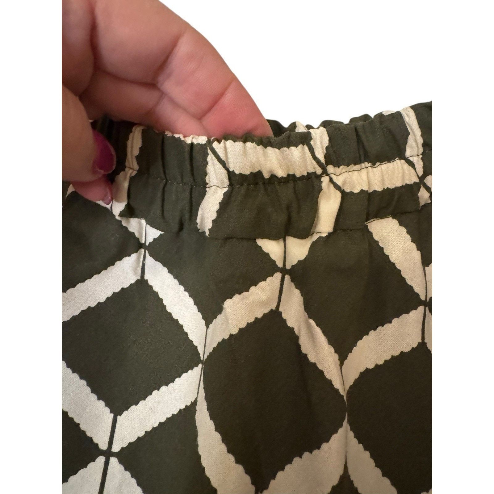 Other NIU NEW Olive Green Geometric Flared A-Line Skirt Midi XS Size 26" / US 2 / IT 38 - 5 Thumbnail