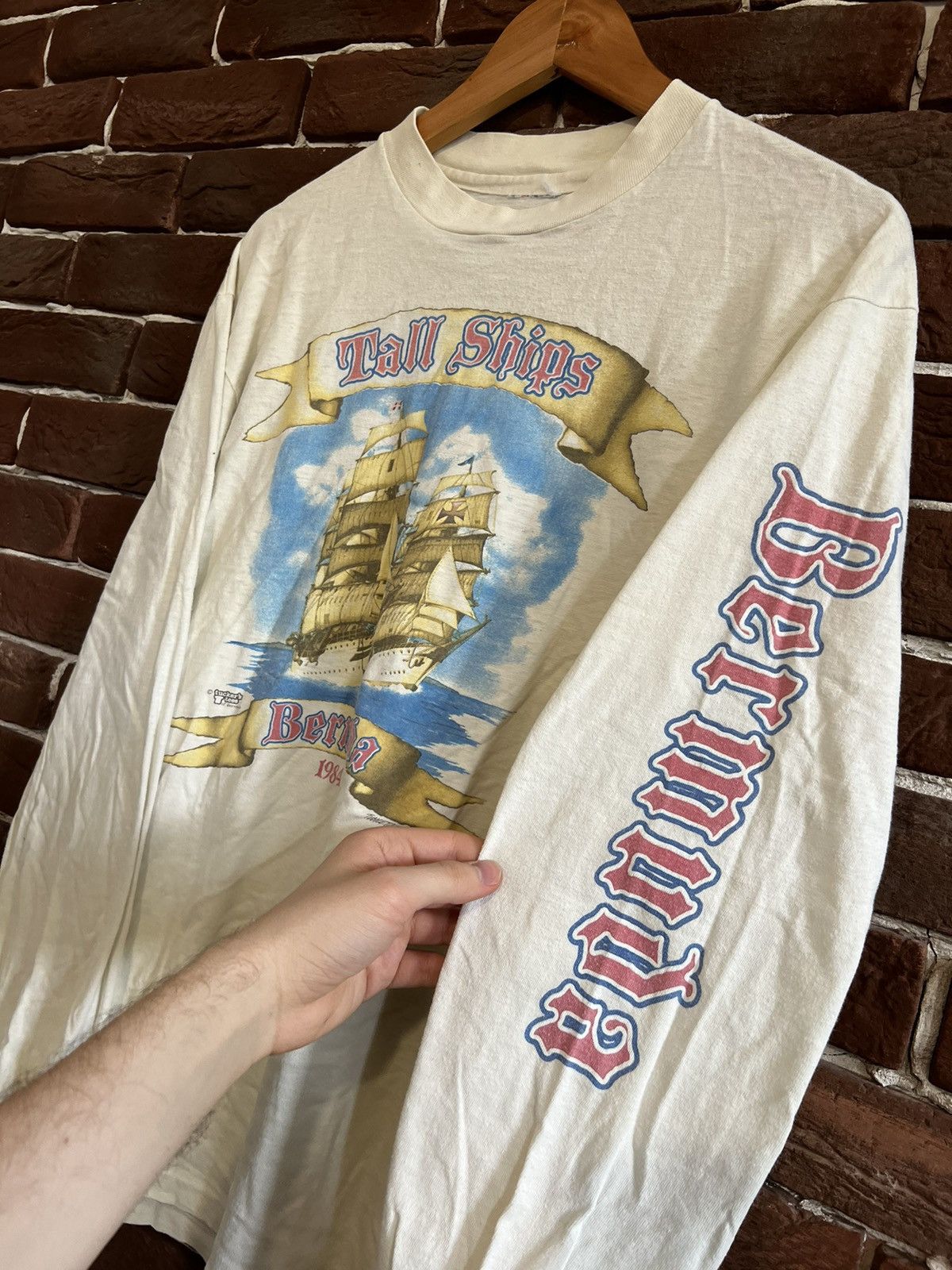 Vintage Vintage 1984 Bermuda Tall ship Sailing T Shirt Single Stitch Size US XL / EU 56 / 4 - 4 Thumbnail