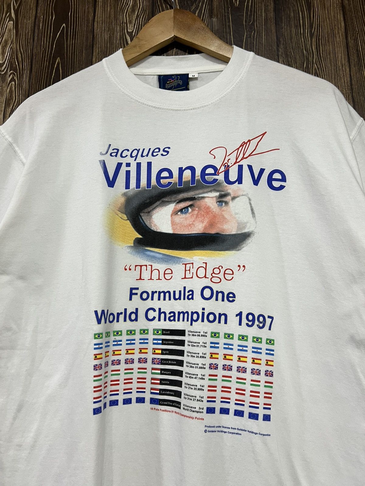 Vintage Vintage 90s Jacques Villeneuve ‘The Edge’ Formula One Champion Tshirt Size US L / EU 52-54 / 3 - 2 Thumbnail