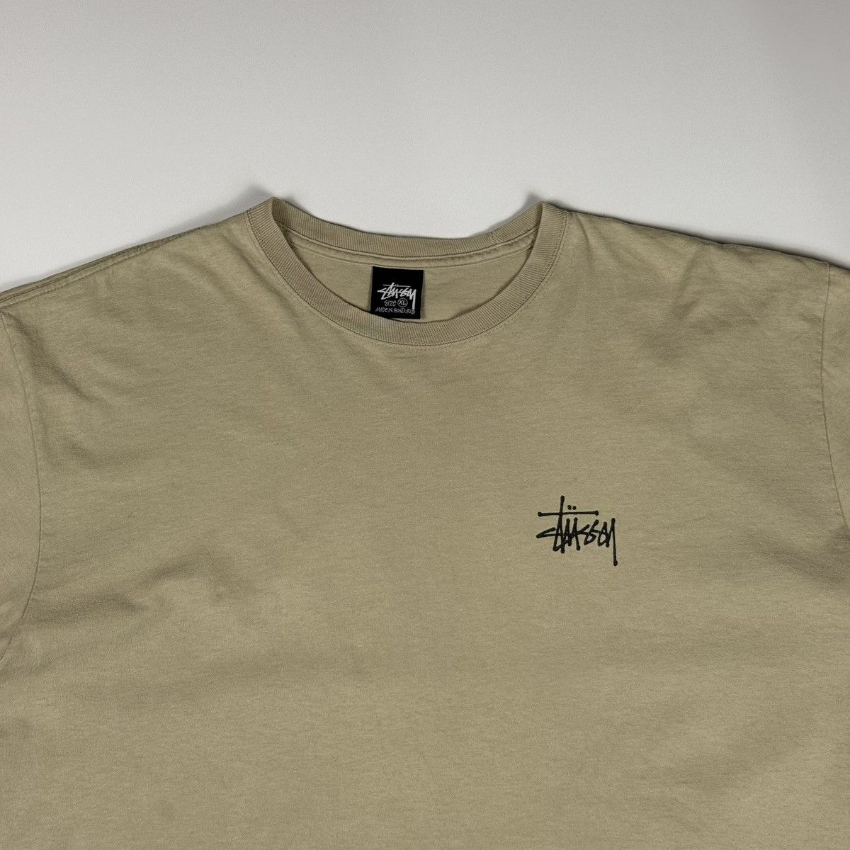 Stussy Script Tee Tan army Size US XL / EU 56 / 4 - 4 Thumbnail