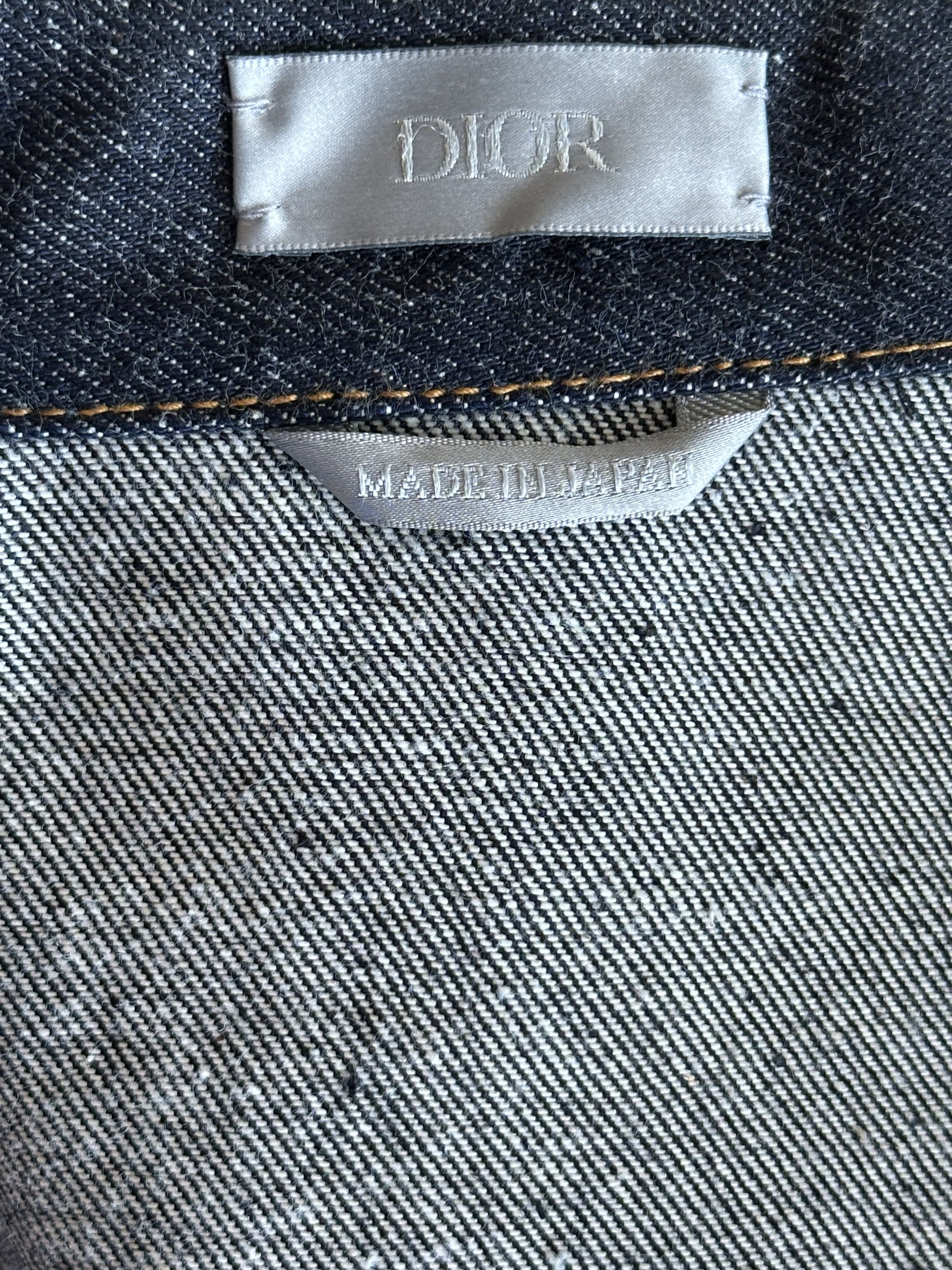 Dior Dior Sacai Blue & Black Embroidered Logo Denim Jacket Size US XXL / EU 58 / 5 - 3 Thumbnail