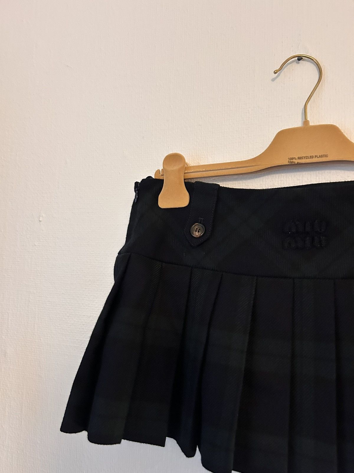 Miu Miu Miu Miu Check Virgin Wool Logo Skirt Size 26" / US 2 / IT 38 - 7 Thumbnail