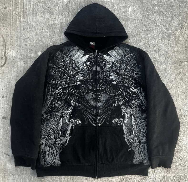 Japanese Brand New Oversized Skull Print Casual Zipper Hoodie Size US XL / EU 56 / 4 - 1 Thumbnail