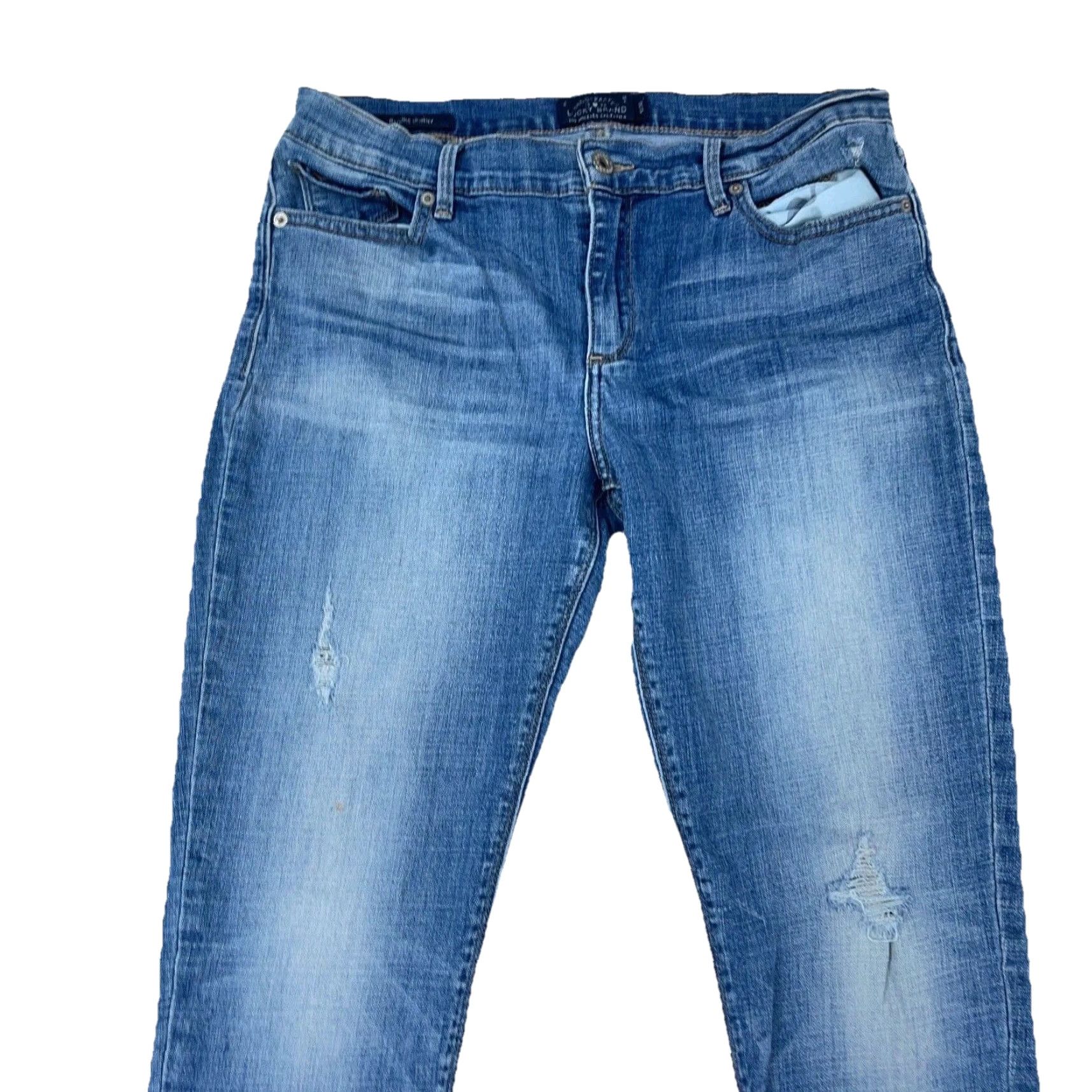 Lucky Brand Lucky Brand Jeans Women 10 30 Skinny Fit Med Wash Faded Stretch Pants Blue Matted? (Note: Original title only) Size 32" / US 10 / IT 46 - 4 Thumbnail