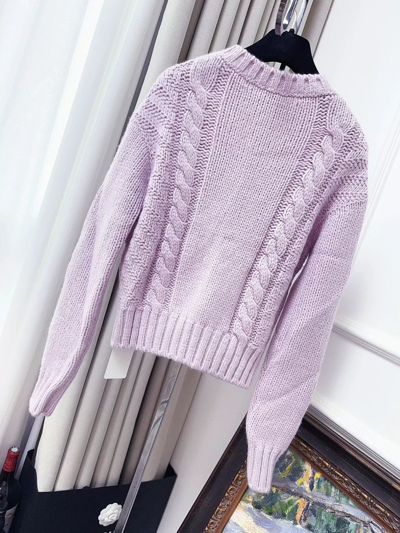Chanel Chanel 20b taro purple thread knitted round-neck sweater Size XS / US 0-2 / IT 36-38 - 2 Thumbnail
