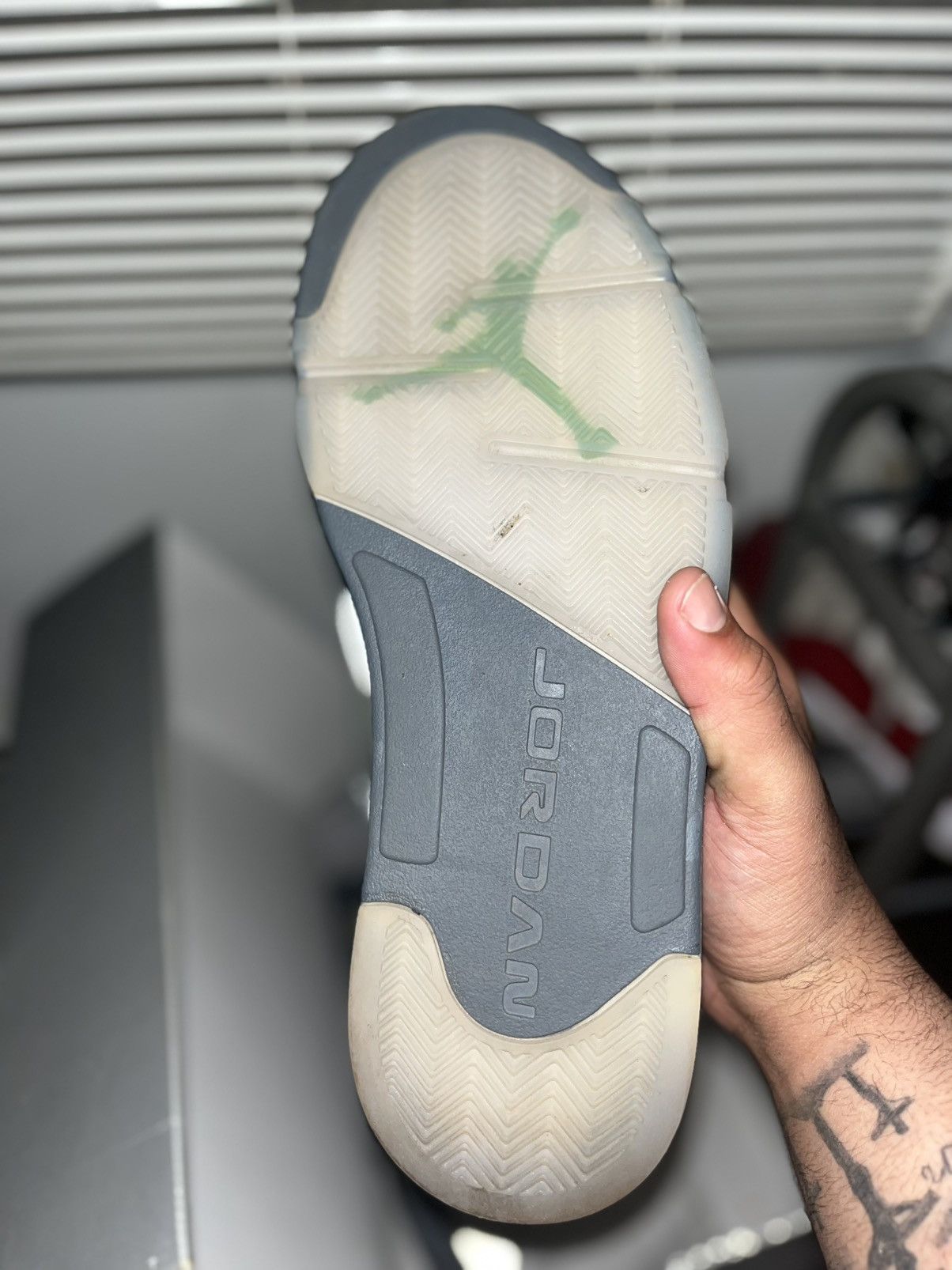 Jordan Brand Green bean 5’s wore once,grey laces included, with box Size US 11.5 / EU 44-45 - 4 Thumbnail