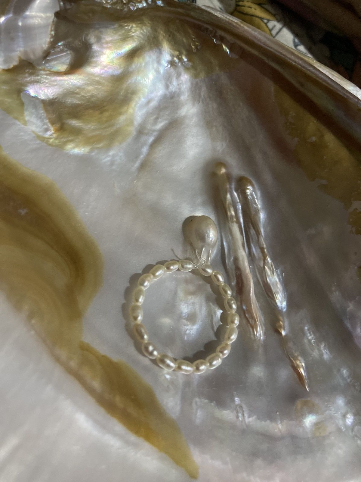 Other Fresh water pearl mini rice shaped beaded ring Size ONE SIZE - 2 Thumbnail