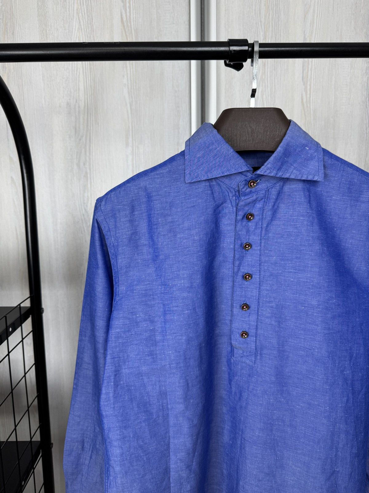 Other Recency of Mine Linen Cotton blue half button shirt Size US M / EU 48-50 / 2 - 3 Thumbnail