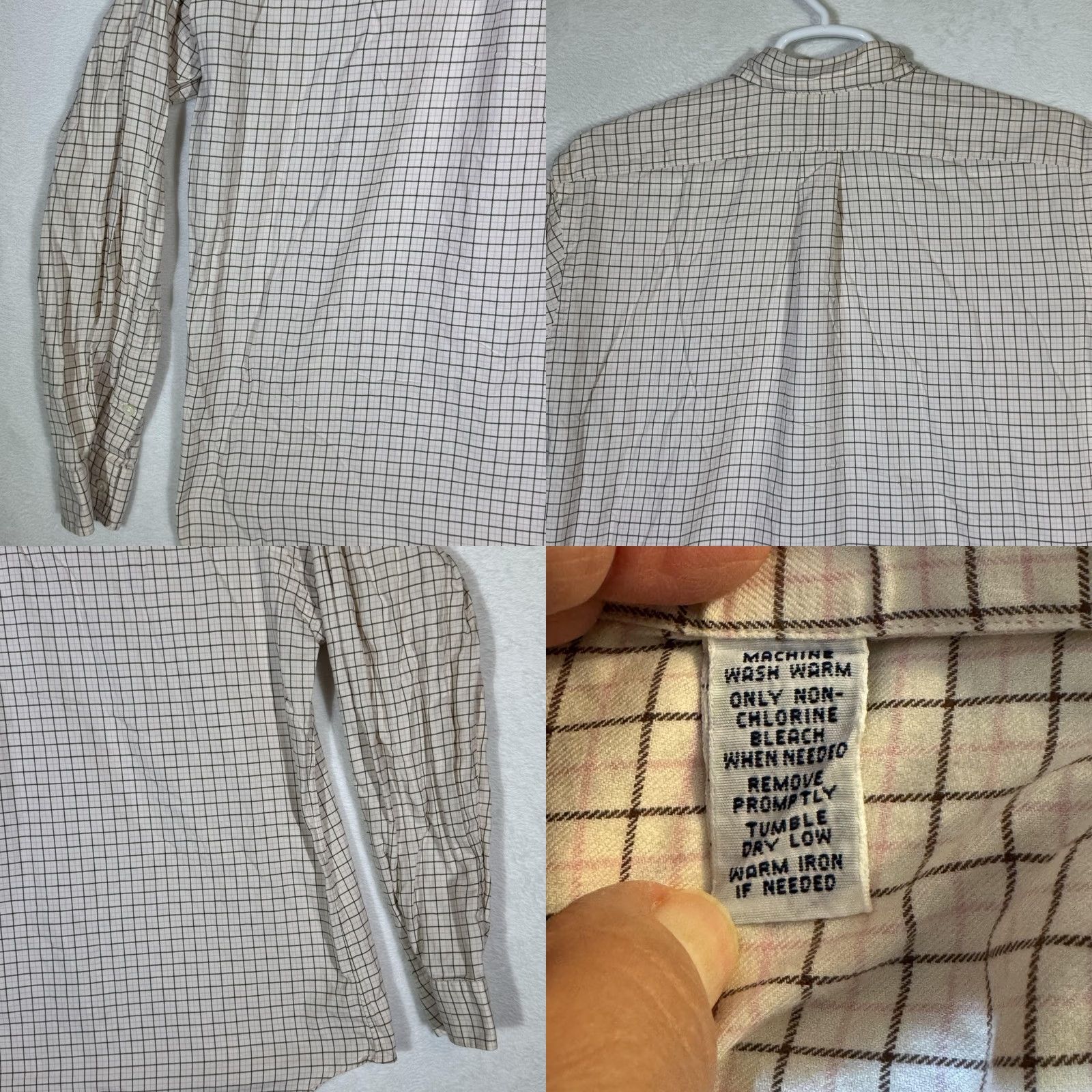 Ralph Lauren Ralph Lauren Shirt Mens XL Cream Tattersall Plaid Classic Fit Long Sleeve Pony Size US XL / EU 56 / 4 - 9 Thumbnail
