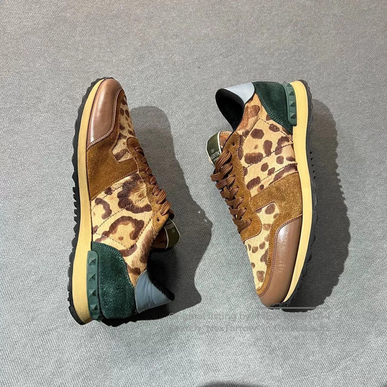 Valentino Valentino Rockrunner Leopard Horsehair Sneakers. Size US 10 / EU 43 - 5 Thumbnail