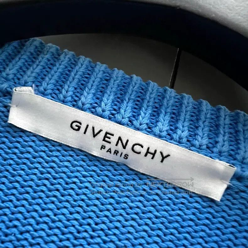 Givenchy Givenchy Blue and white logo printed knit shirt Size US L / EU 52-54 / 3 - 3 Thumbnail