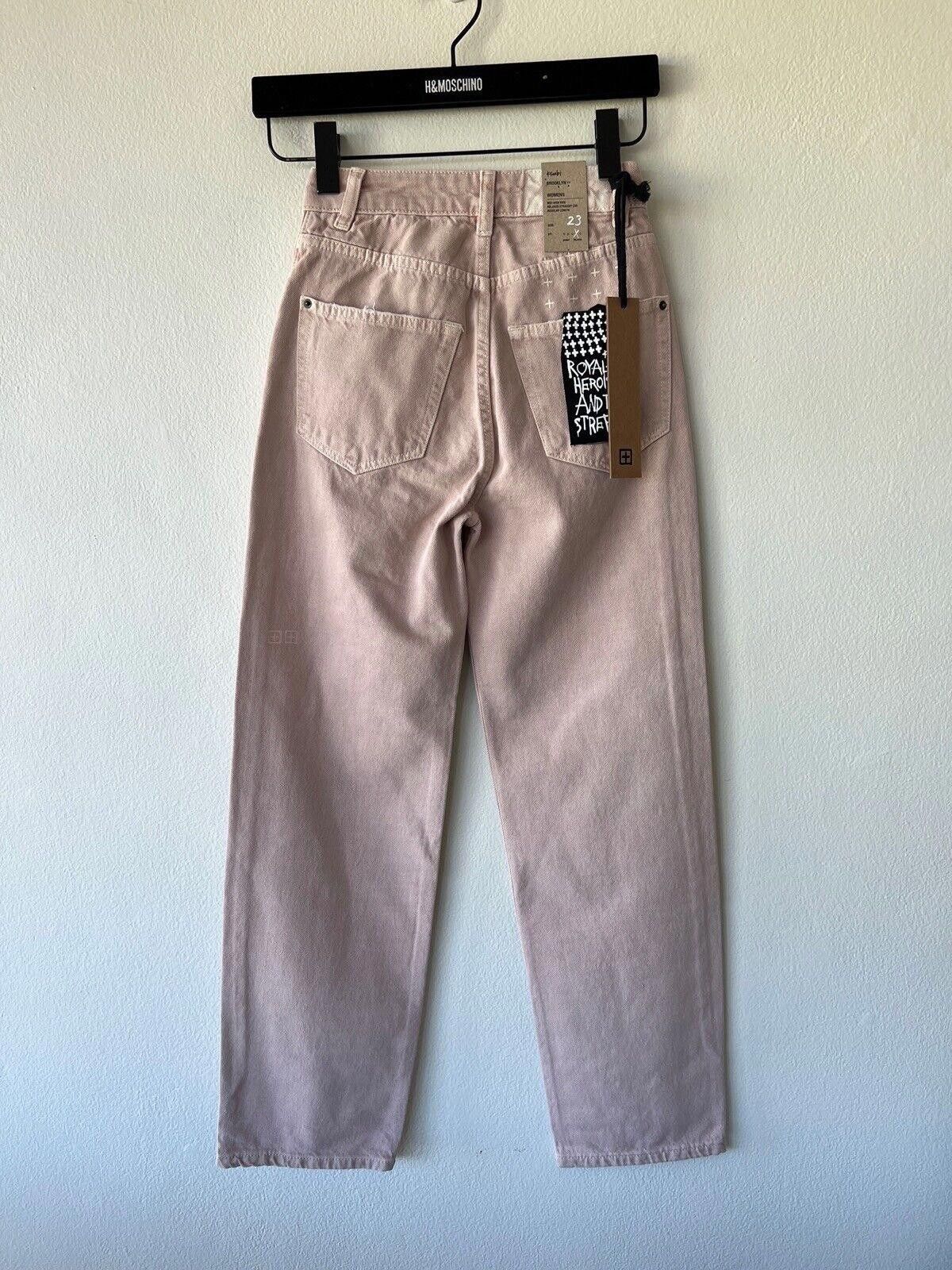 Ksubi new Ksubi womens denim high jean brooklyn pink 23 5 small xs Size 23" - 4 Thumbnail