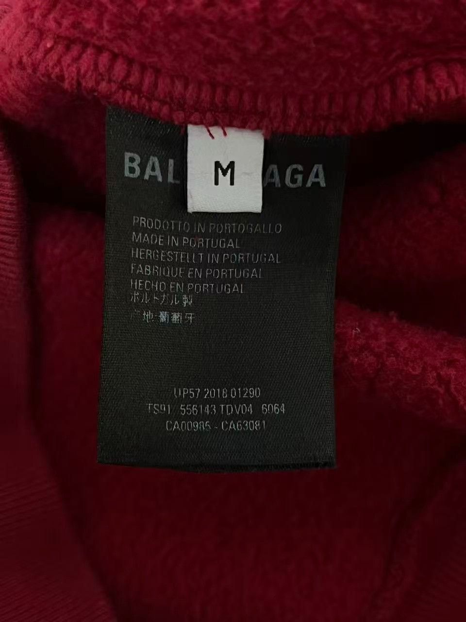 Balenciaga Balenciaga Red Logo Cotton Hoodie Size US M / EU 48-50 / 2 - 4 Thumbnail