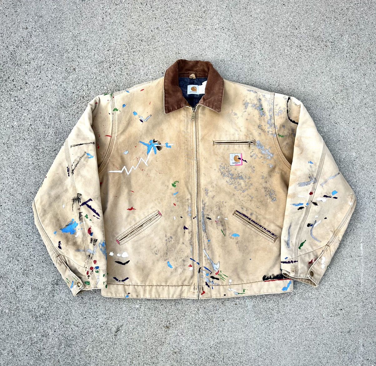 Carhartt Vintage Carhartt Detroit Jacket Thrashed Distressed Sun Fade Size US XL / EU 56 / 4 - 4 Thumbnail