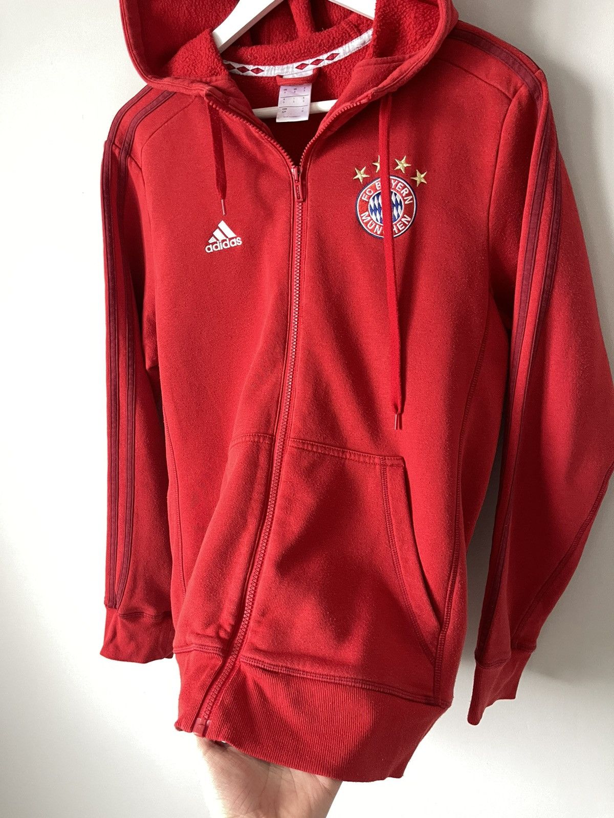 Adidas Adidas Bayern Munchen Red Zip Hoodie Track Jacket Size US S / EU 44-46 / 1 - 9 Thumbnail