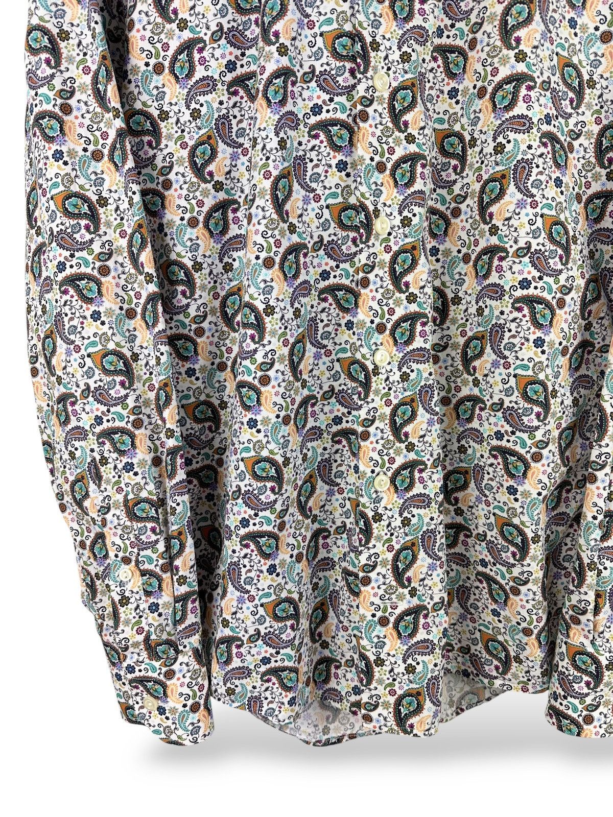Eton Eton Dress Shirt L/S Paisley Floral Poplin Cotton Slim Fit Size US S / EU 44-46 / 1 - 5 Thumbnail