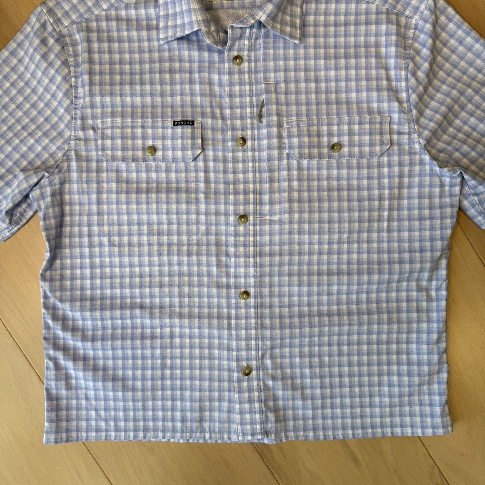 Other Poncho Shirt Small Blue Nylon Short Sleeve Button Up Summer Size US S / EU 44-46 / 1 - 5 Thumbnail