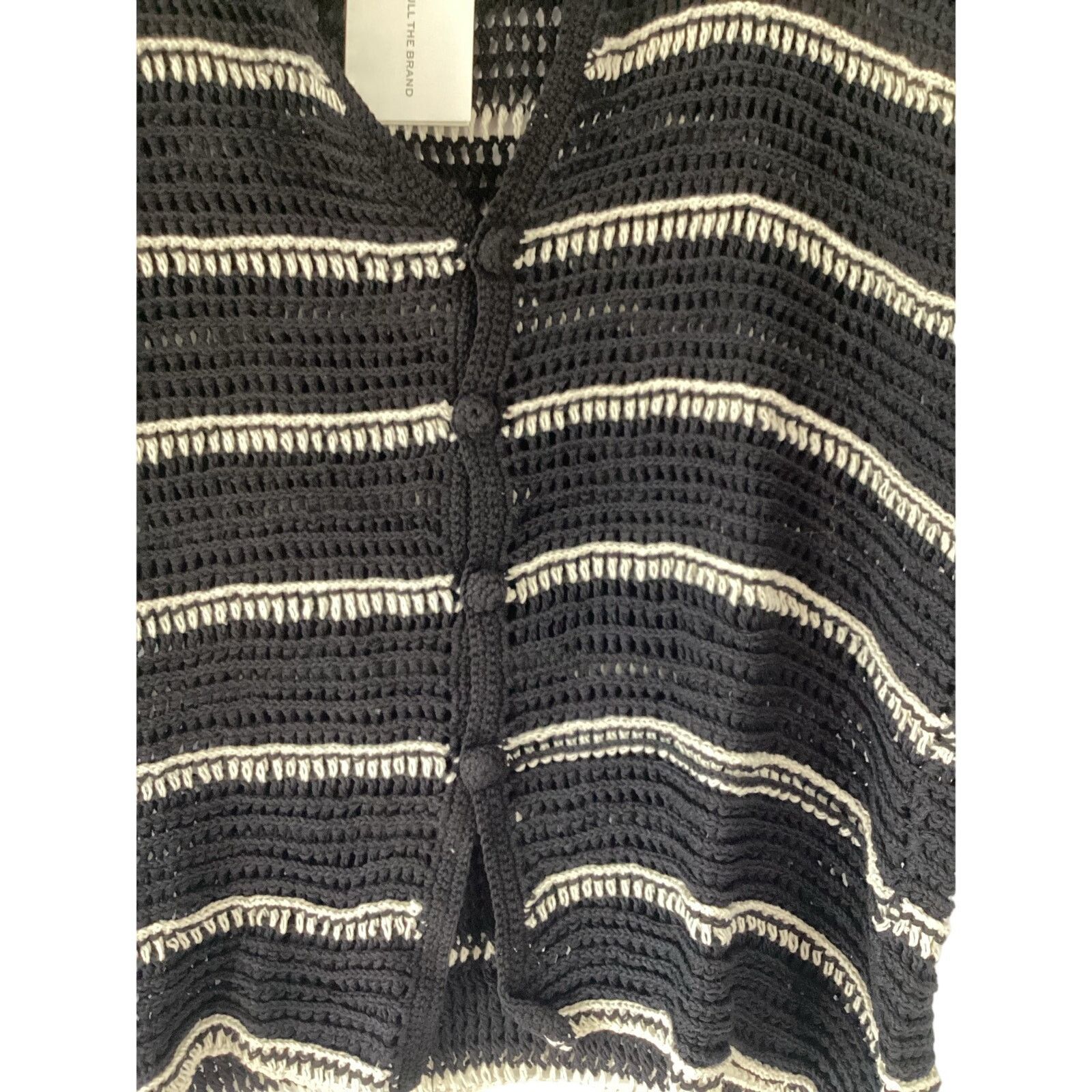 FAITHFULL NWT Faithfull The Brand Crochet Shirt Top Black White Sz S/M Size M / US 6-8 / IT 42-44 - 5 Thumbnail