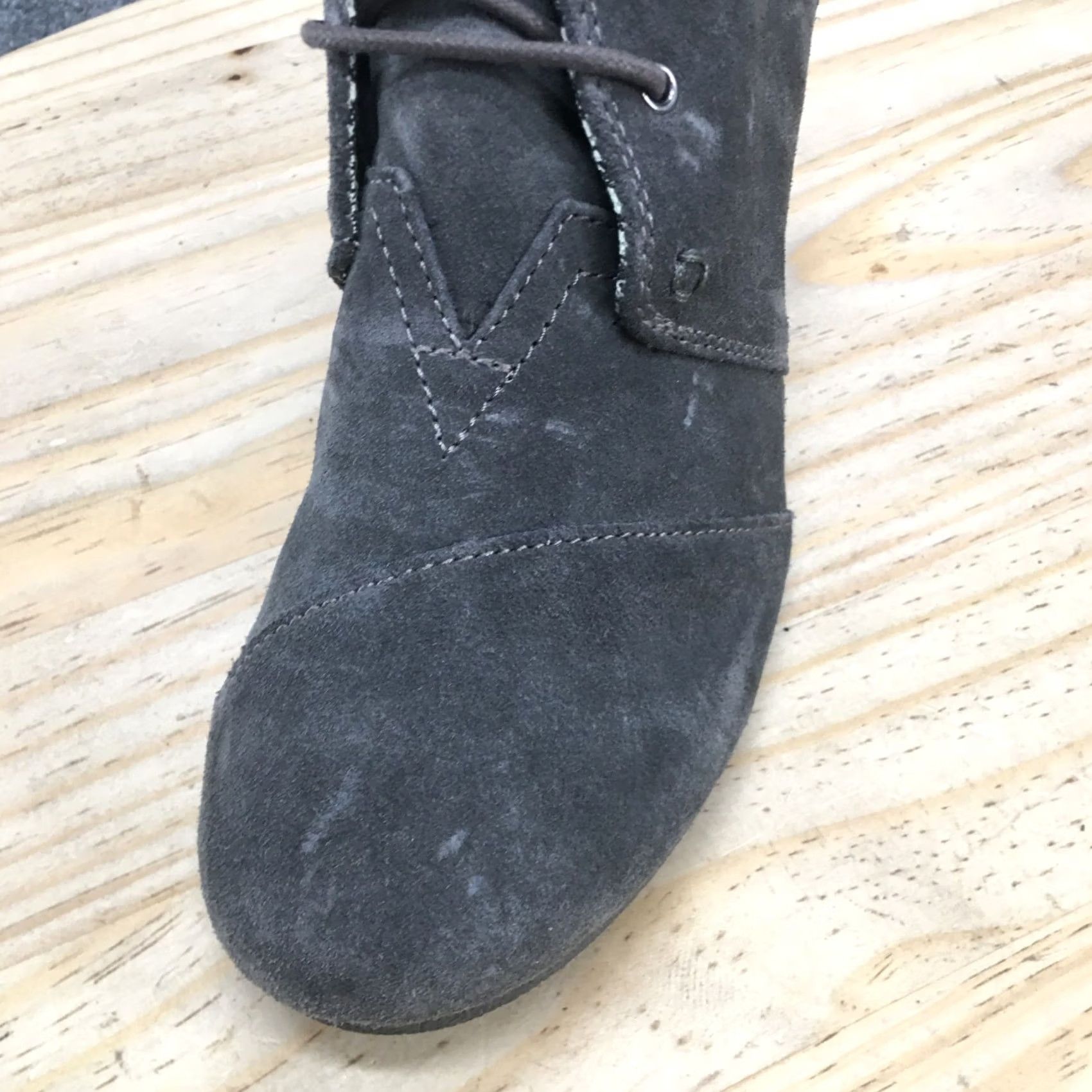 Toms TOMS Boots Womens 8 Desert Gray Lace Up Casual Comfort Round Toe Wedge Heels - Desert Boots, Women, 8, Gray, TOMS Size US 8 / IT 38 - 4 Thumbnail
