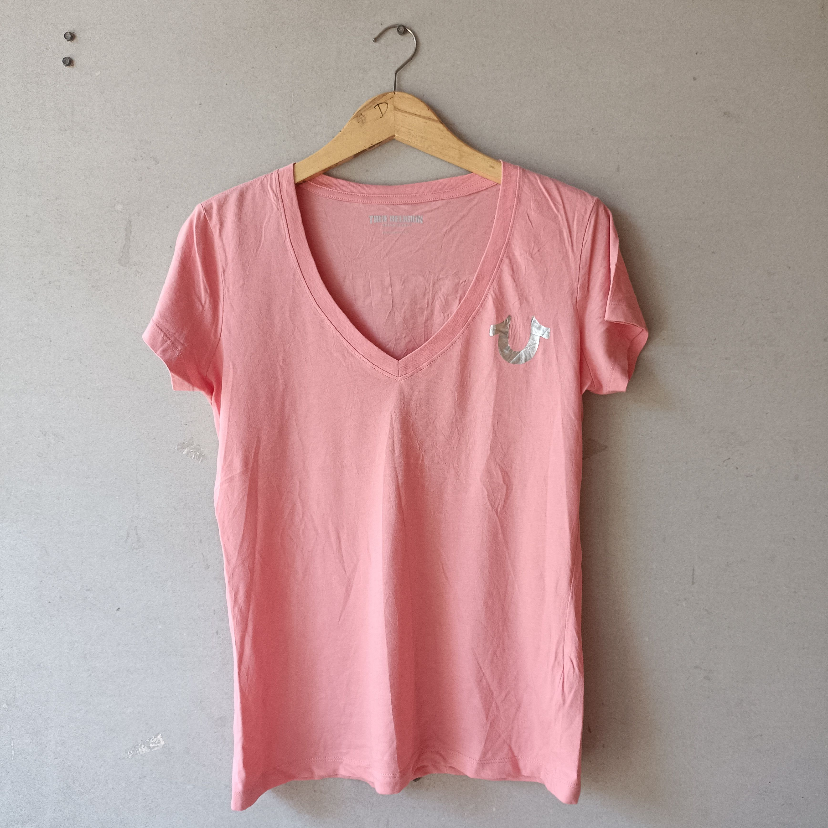 True Religion True Religion Foil Slim Vneck Shirt Pink baby tee y2k 2000s Size S / US 4 / IT 40 - 4 Thumbnail