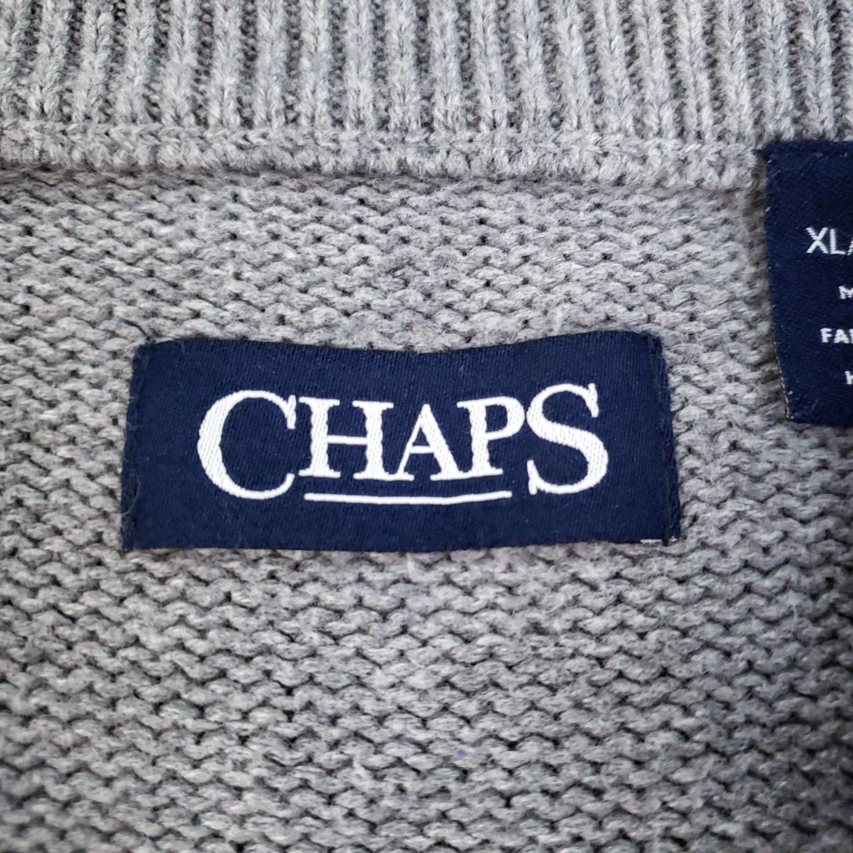 Chaps Chaps Sweater Mens Extra Large Gray Blue Striped Cotton Crewneck Pullover Casual Size US XL / EU 56 / 4 - 6 Thumbnail