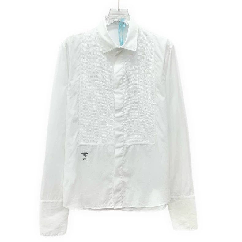 Dior Dior White bee embroidered cotton lapel long-sleeved shirt Size XS / US 0-2 / IT 36-38 - 1 Thumbnail
