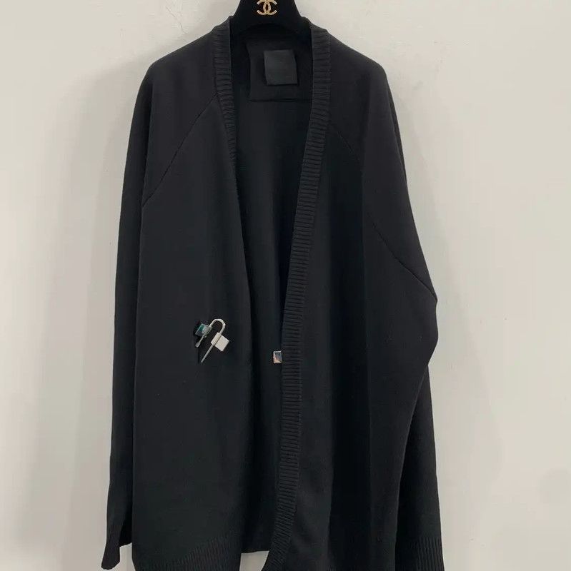Givenchy Givenchy Black Wool Men's Cardigan 0089 Size US L / EU 52-54 / 3 - 1 Thumbnail