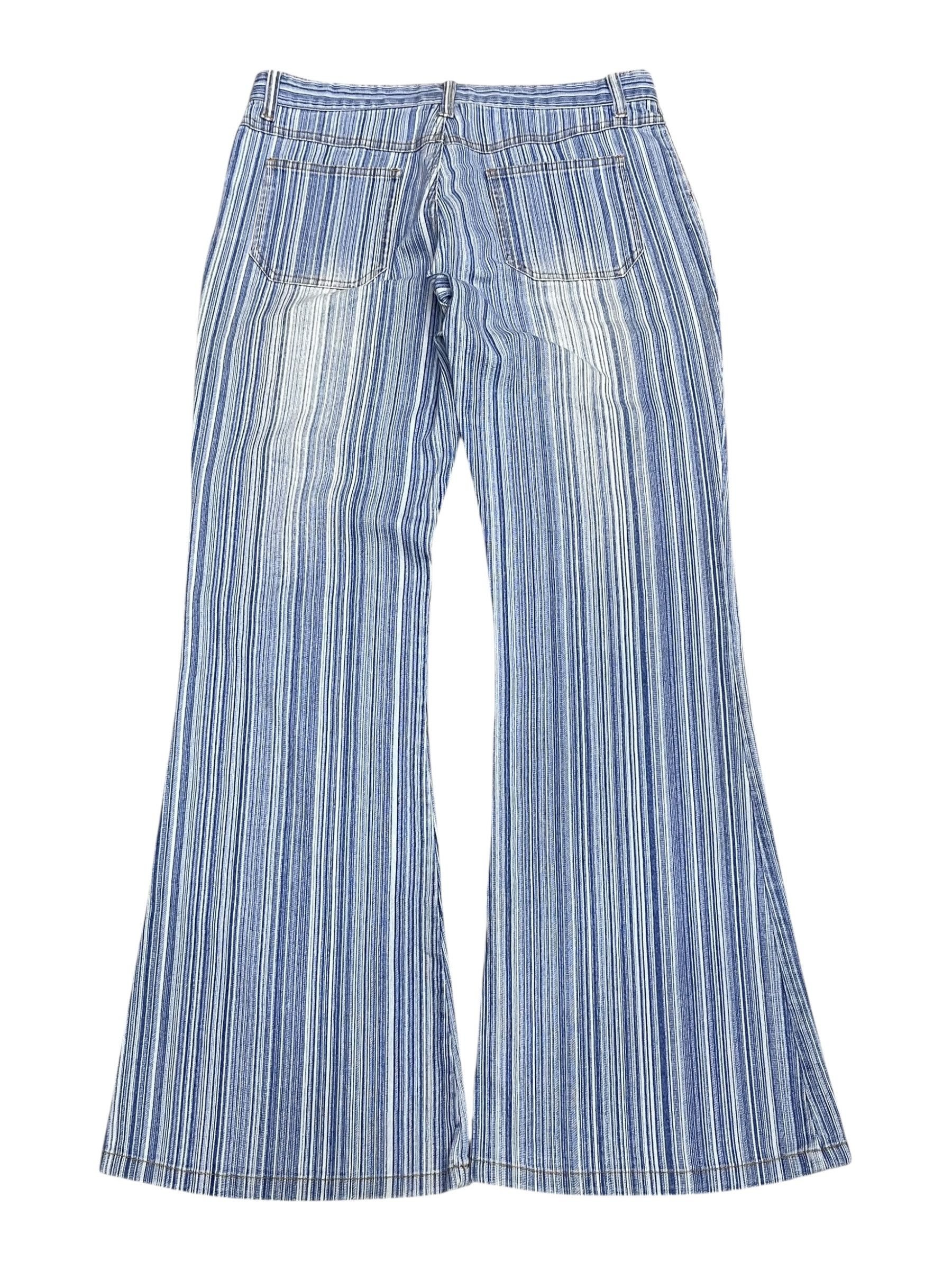 Japanese Brand SICK FLARE 90’s CASCATA Pinstripes Stretch Denim Bush Jean Size US 30 / EU 46 - 3 Thumbnail