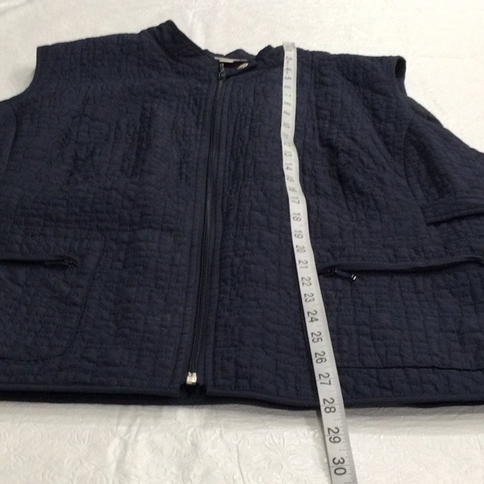 Other Dressbarn Navy Quilted Lined Full Zip Pockets Vest 22/24 Size XXL / US 16-18 / IT 52-54 - 14 Thumbnail