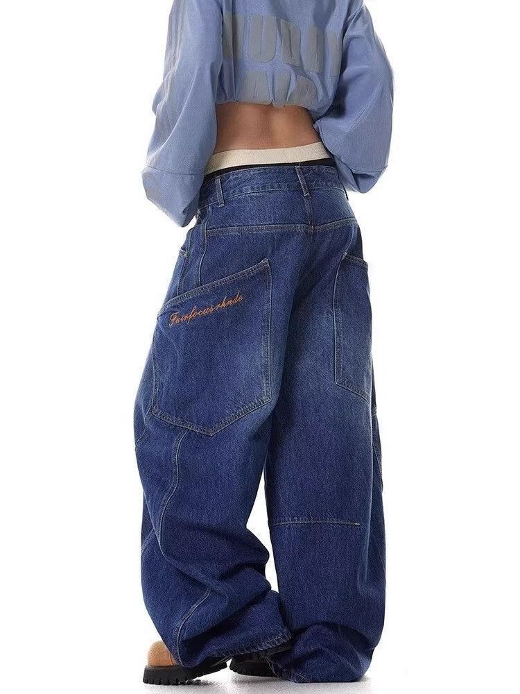 Japanese Brand Retro loose wide leg embroidered jeans Size US 32 / EU 48 - 3 Thumbnail
