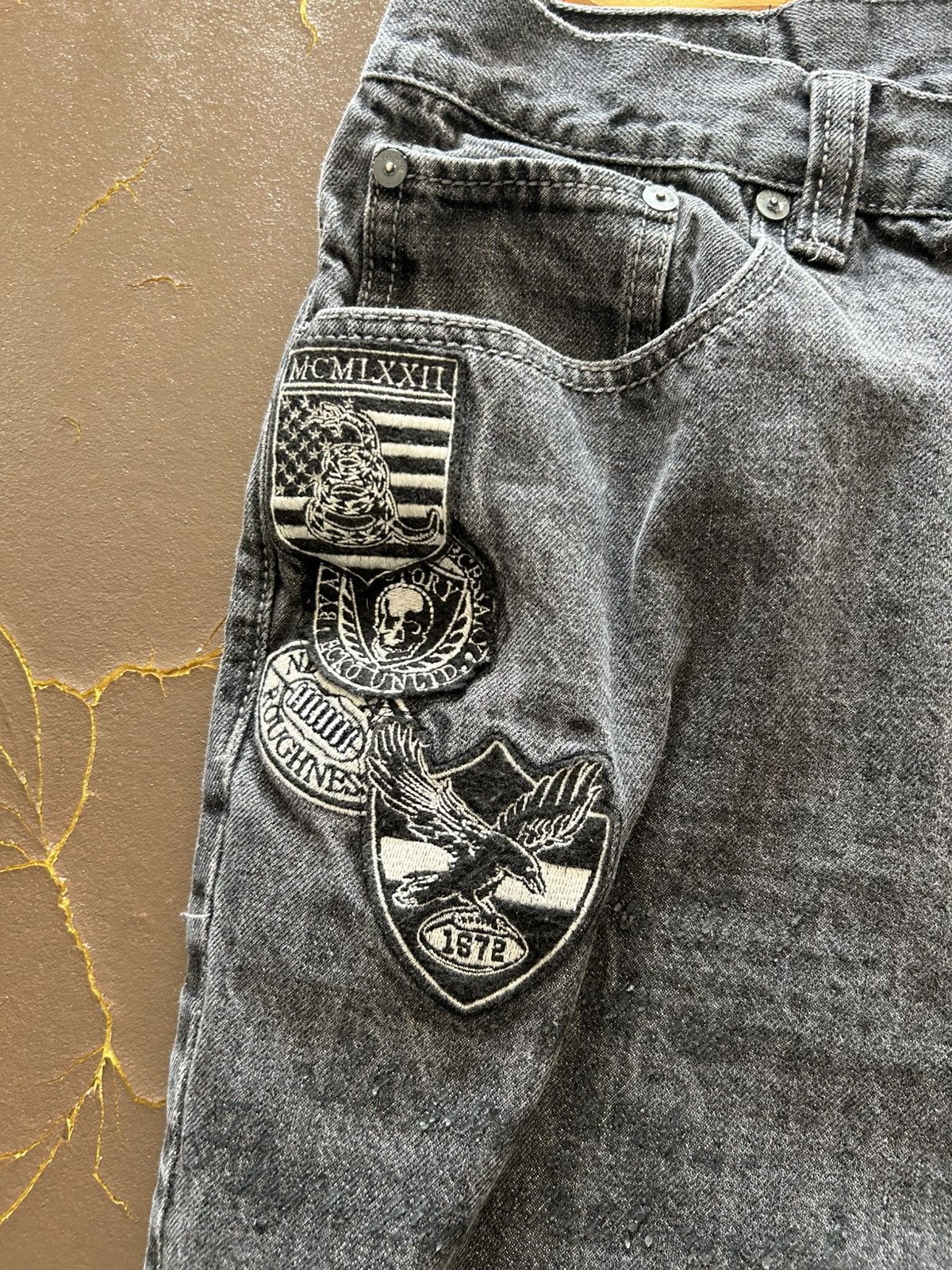 Ecko Unltd. Ecko Y2K Vintage Black Denim Shorts Jorts With Patches Size US 38 / EU 54 - 4 Thumbnail