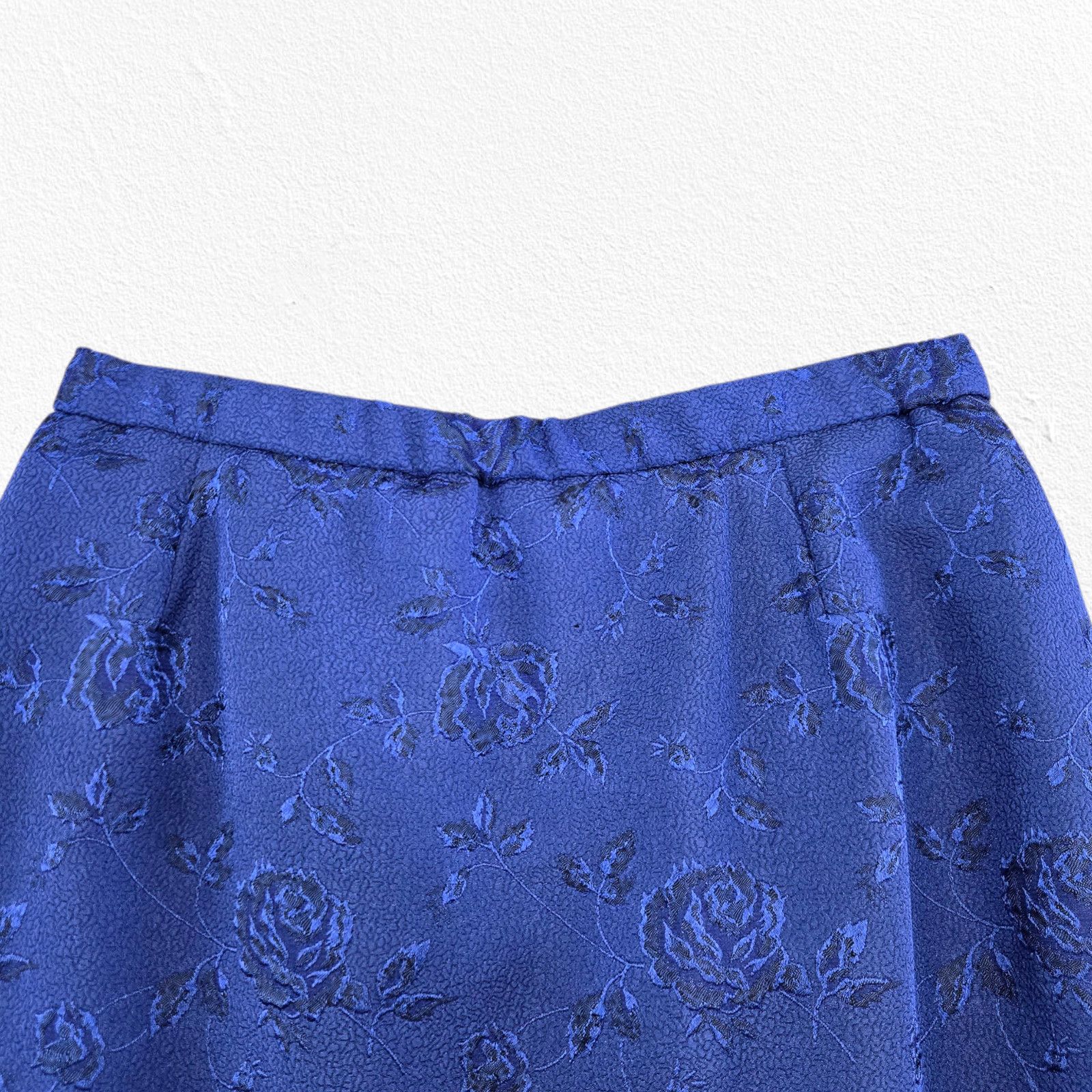 Vintage 80s Royal Blue Jacquard Skirt Suit 12P Size 34" / US 12 / IT 48 - 11 Thumbnail