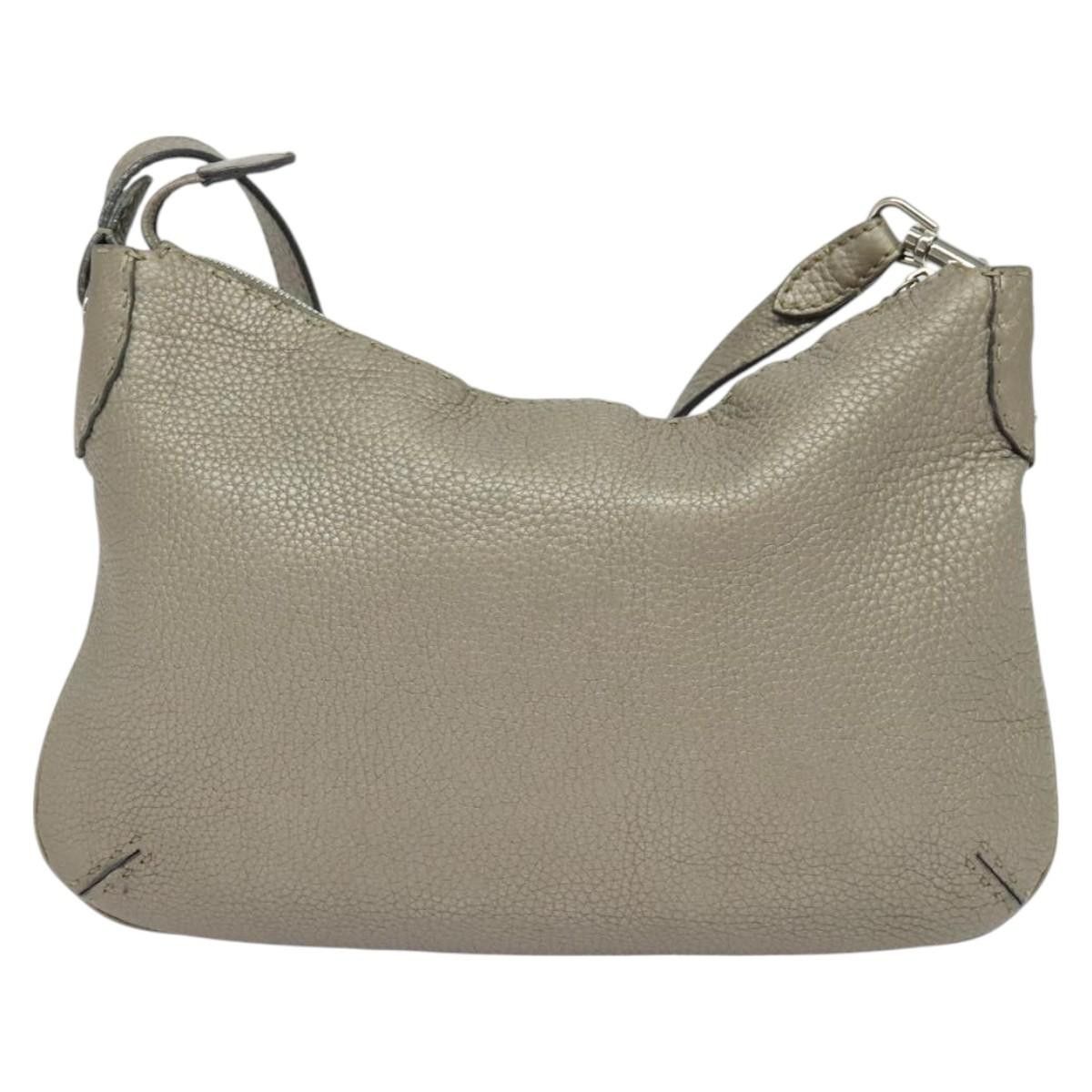Fendi FENDI Celeria Shoulder Bag Leather Gray Silver Size ONE SIZE - 3 Thumbnail