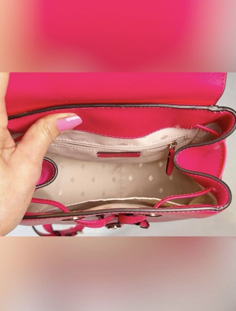 Kate Spade Kate Spade New York Bikini Pink Lizzie Flap Backpack Handbag Size ONE SIZE - 3 Thumbnail