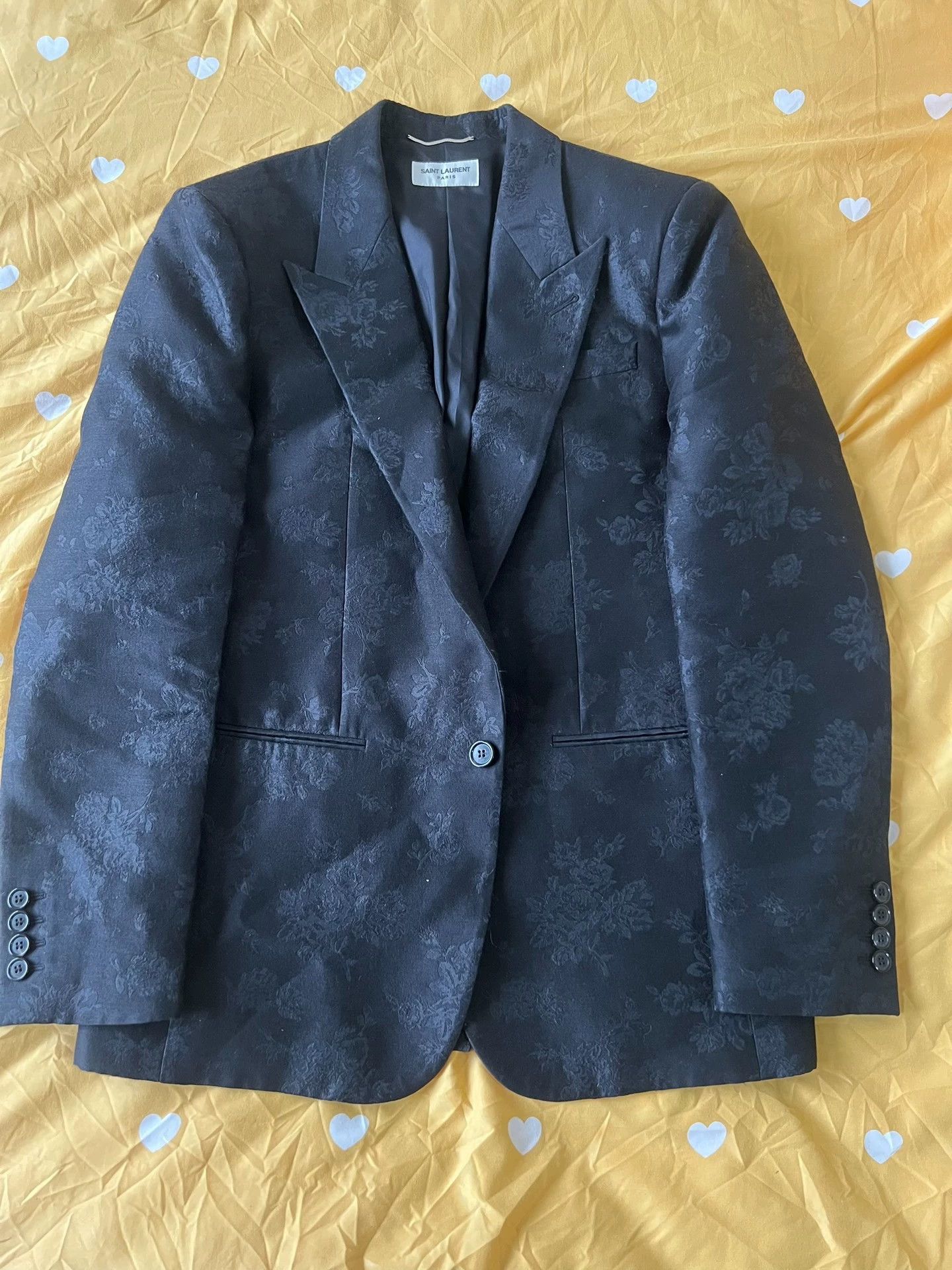 Saint Laurent Paris Saint Laurent Paris Flower Embroidered Mulberry Silk Jacket Size US M / EU 48-50 / 2 - 1 Thumbnail