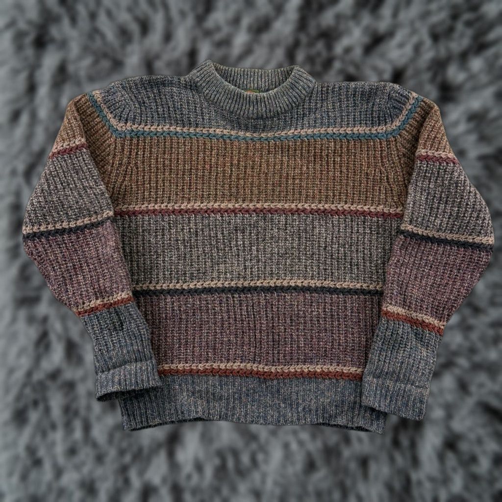 Vintage VINTAGE Boston Traders Sweater Men L Striped Wool Knit 90s 80s Heavyweight Pullover Sweatshirt Grandfather Outdoor Size US L / EU 52-54 / 3 - 1 Thumbnail