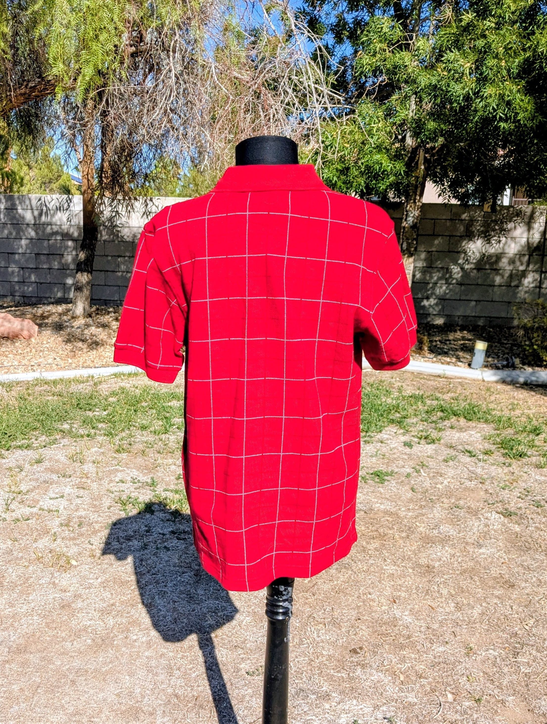 Chaps Chaps Polo Red Plaid Cotton S/S Pullover Button-Neck Shirt Size US M / EU 48-50 / 2 - 4 Thumbnail