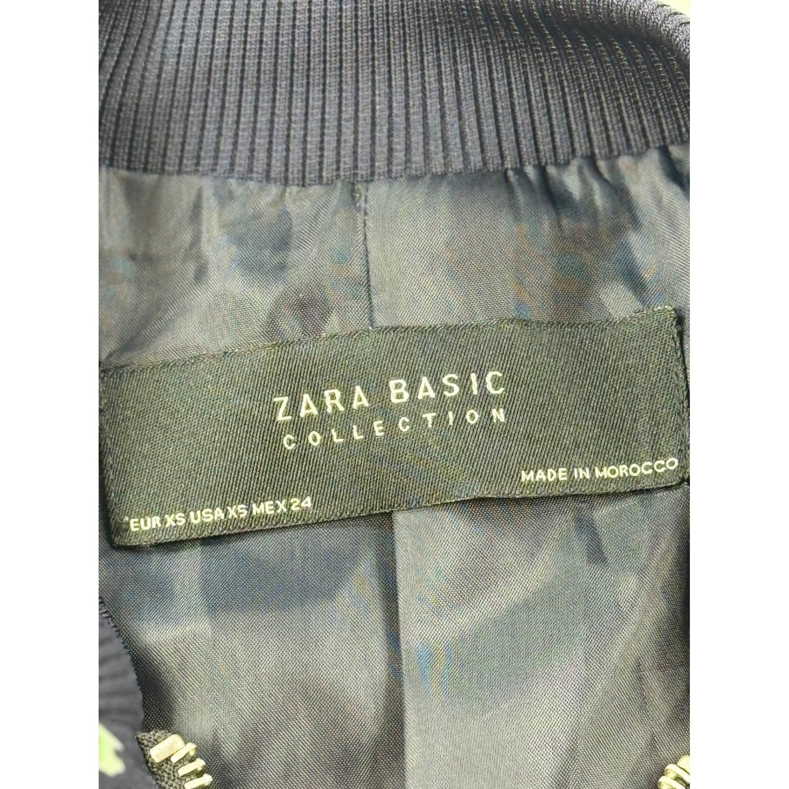 Other Zara Basic Floral Bomber Jacket Size XS Navy Blue Orange Size XS / US 0-2 / IT 36-38 - 6 Thumbnail