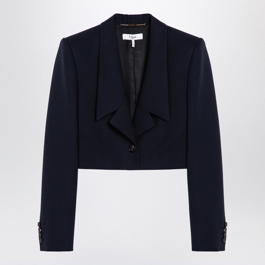 Chloe o1d2blof0824 Wool Jacket in Blue Size S / US 4 / IT 40 - 1 Thumbnail