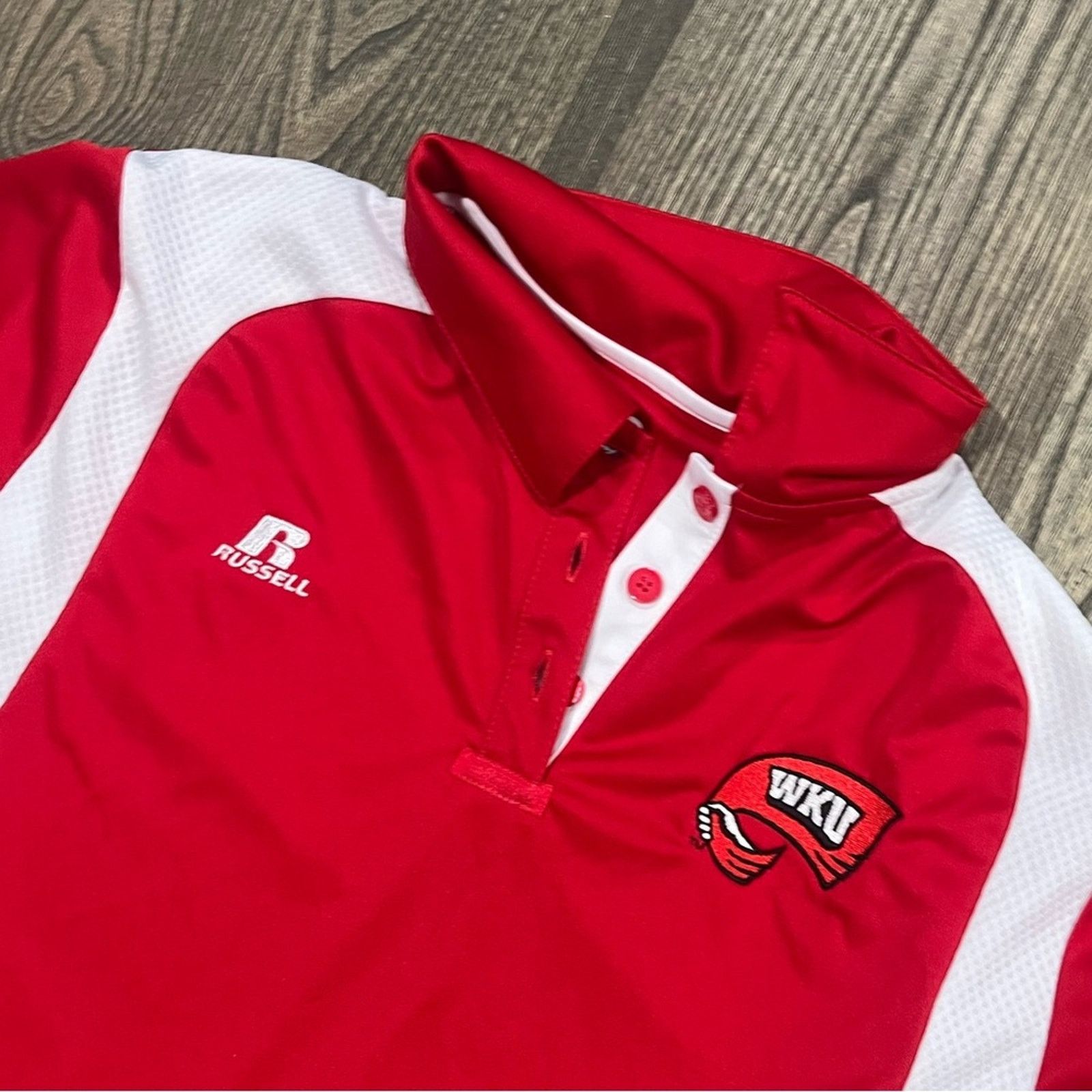 Russell Athletic Russell Athletic Polo Shirt Western Kentucky Red White Size M / US 6-8 / IT 42-44 - 4 Thumbnail