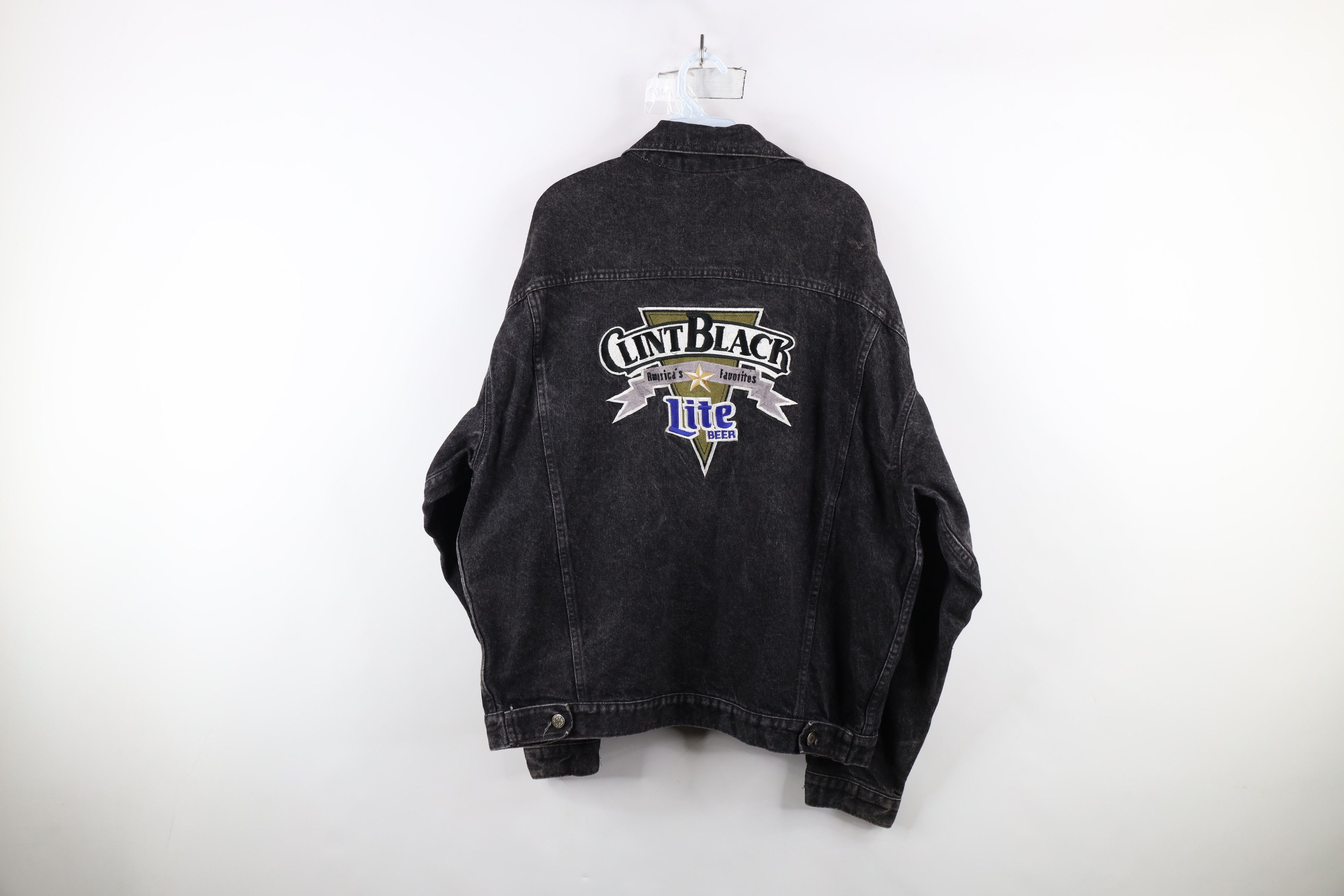 Vintage Vintage 90s Lite Beer Clint Black Denim Trucker Jacket USA Size US L / EU 52-54 / 3 - 13 Thumbnail