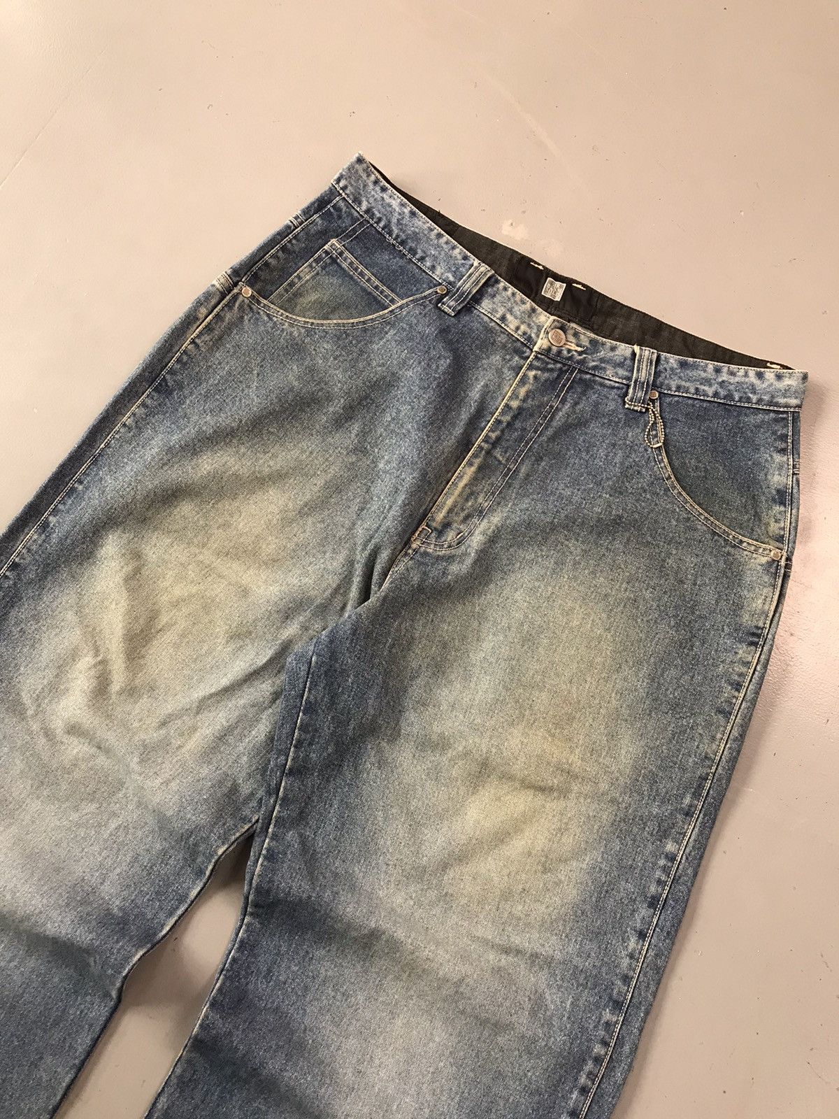 JNCO × Southpole × Vintage Vintage SirBennimiles SpellOut embroidered baggy fit denim Size US 38 / EU 54 - 4 Thumbnail