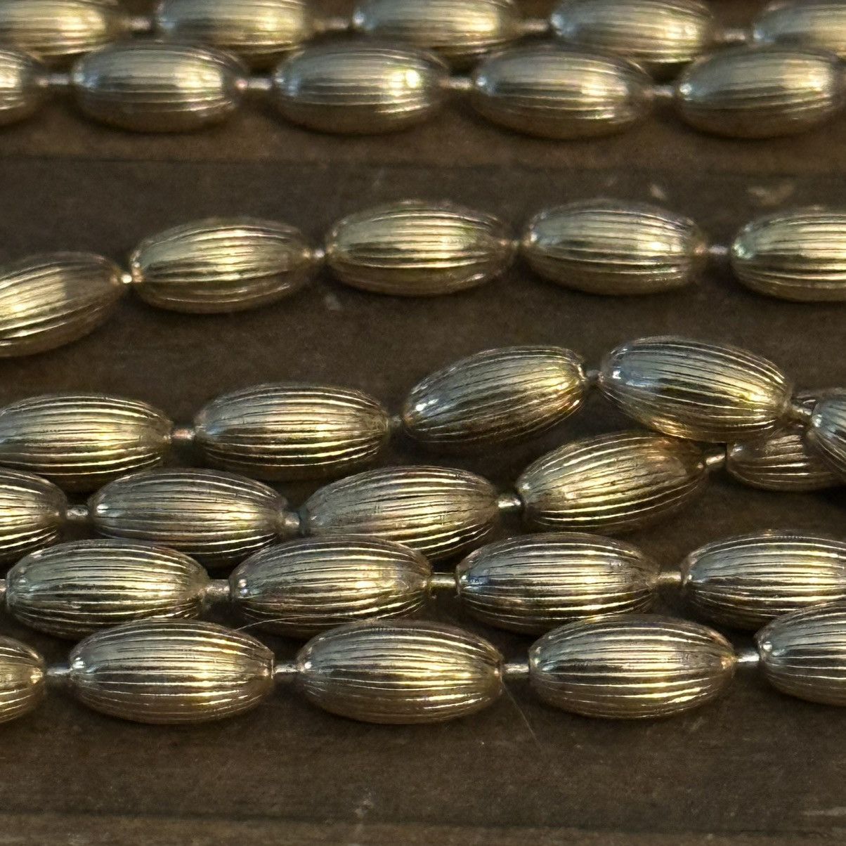 Other × Vintage Vintage Napier long gold fluted barrel bead chain necklace Size ONE SIZE - 6 Thumbnail
