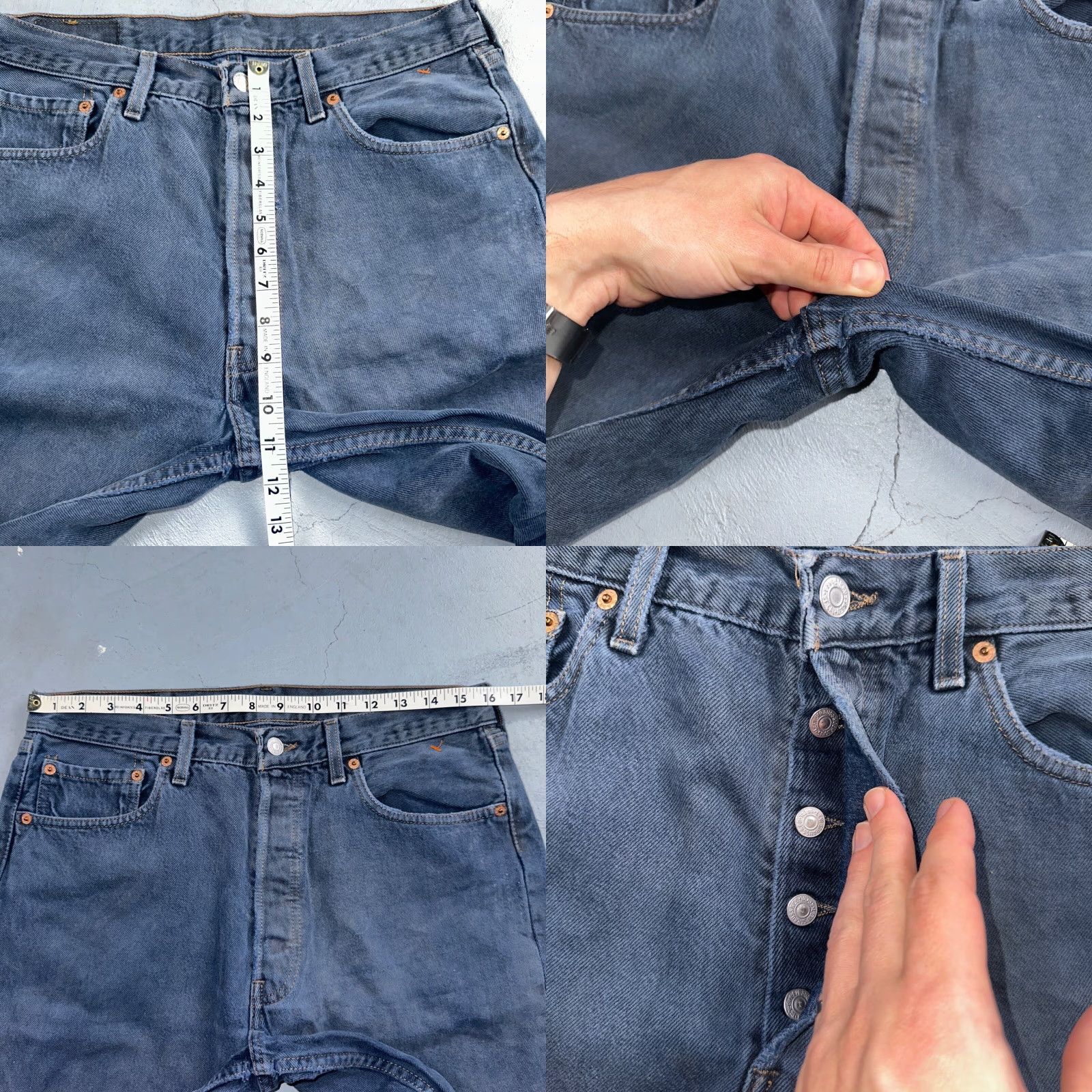 Levi's VINTAGE Levi's 501 Jeans USA 90s Straight Leg Blue 33x30 Regular Mens Authentic Denim Sustainable Comfort Size US 33 - 8 Thumbnail