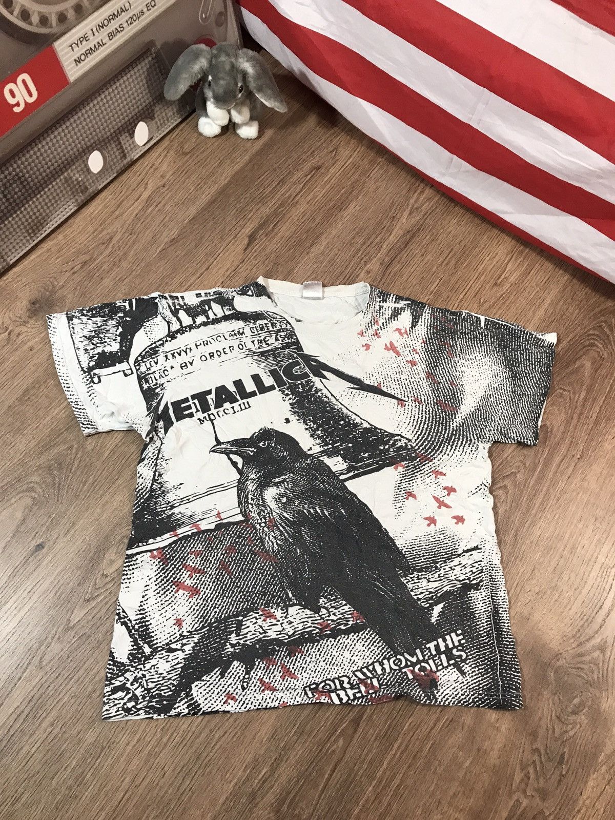 Metallica × Vintage Vintage Metallica All Print Over White Tee (Korn) Size US L / EU 52-54 / 3 - 1 Thumbnail